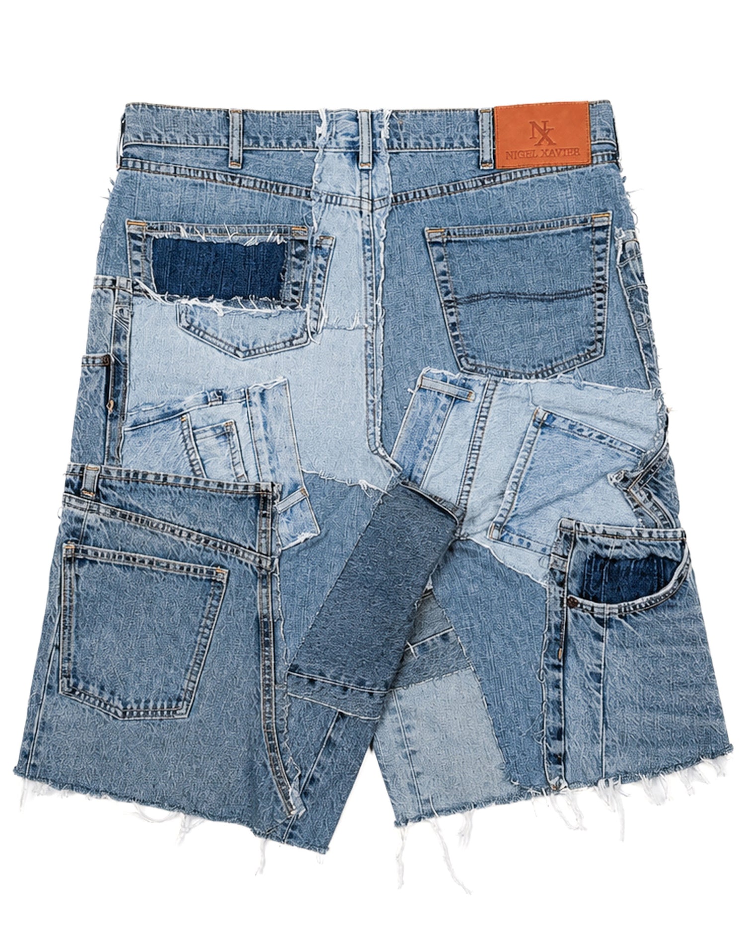 Patchwork Denim Shorts