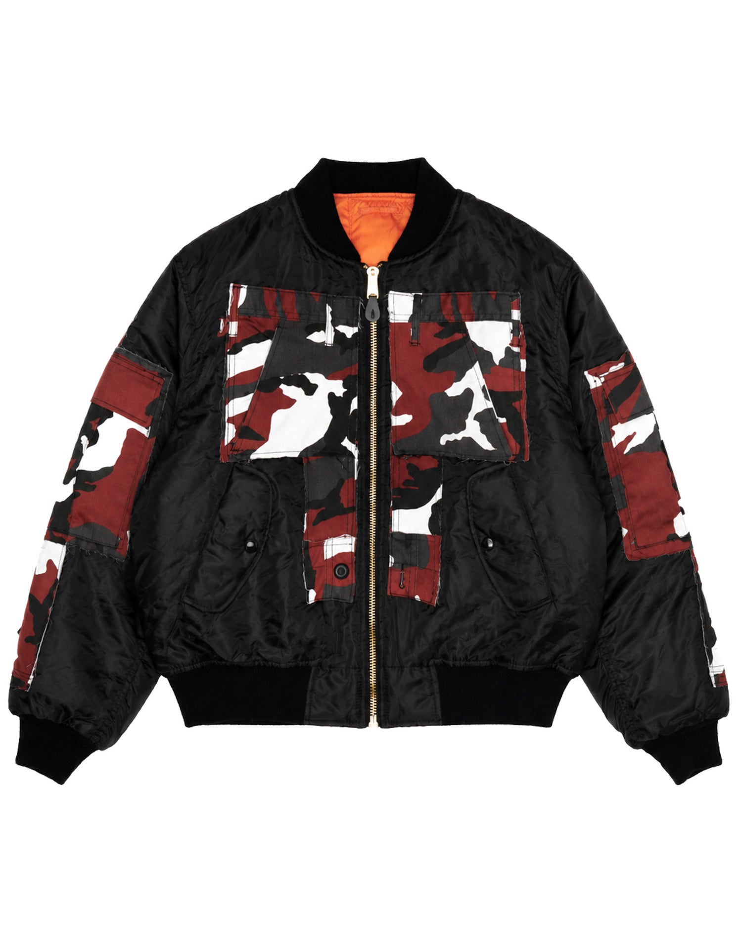 Red Camo Cargo Bomber Jacket