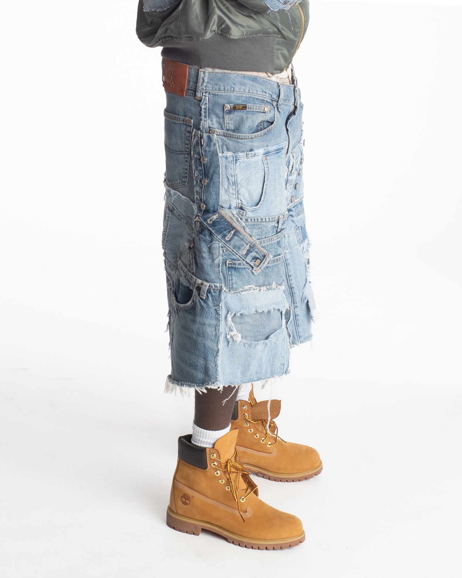 Patchwork Denim Shorts