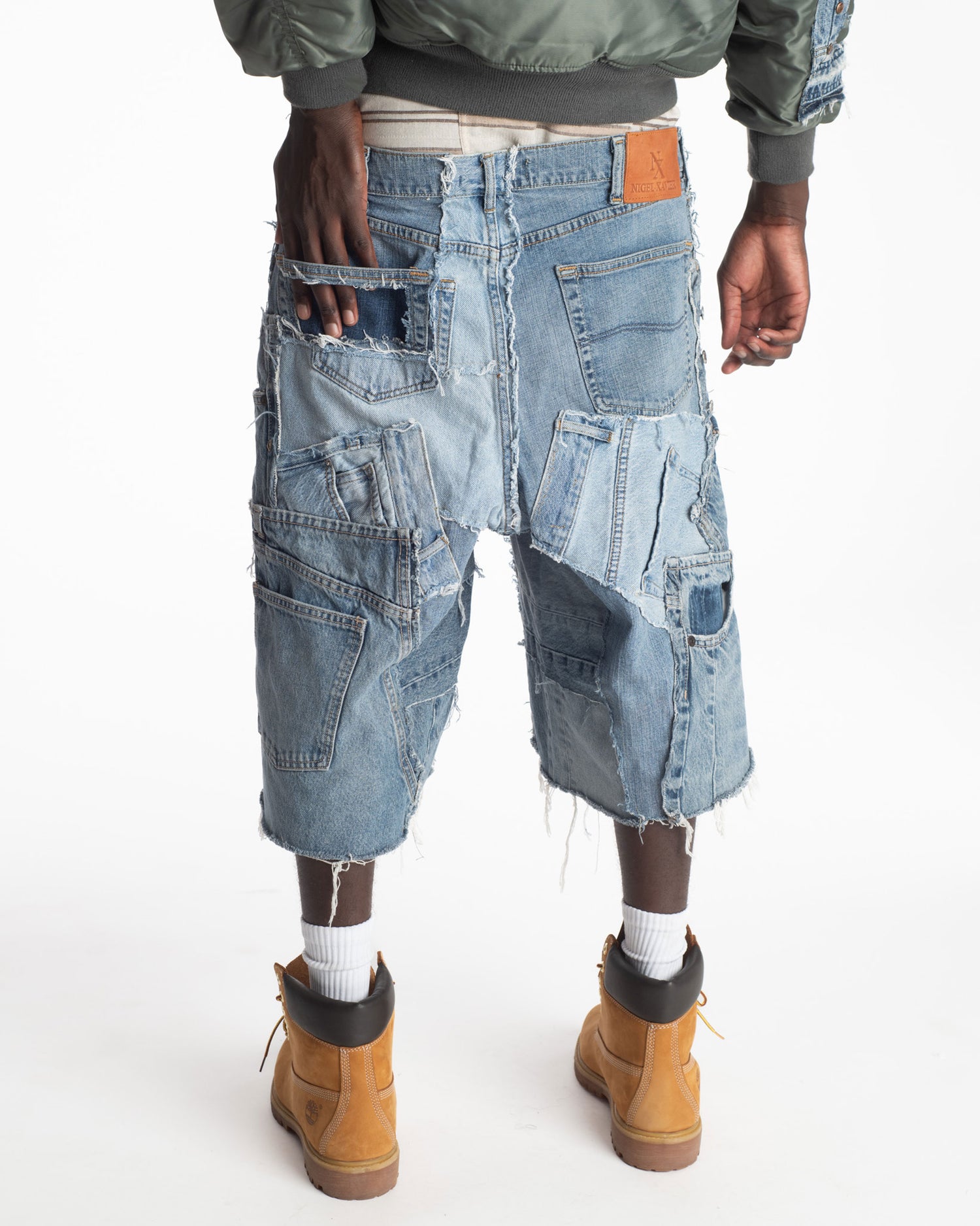 Patchwork Denim Shorts