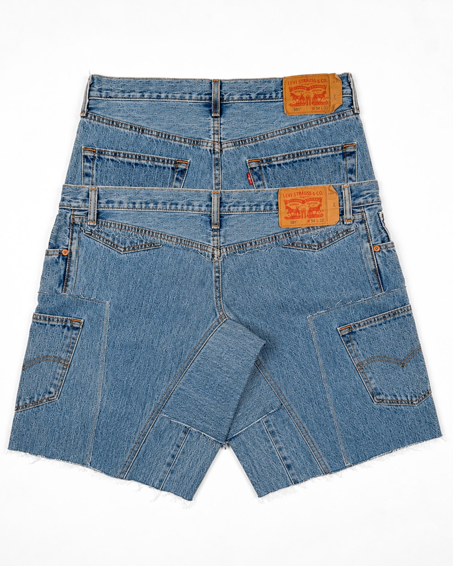 Medium Wash Rework Denim Shorts