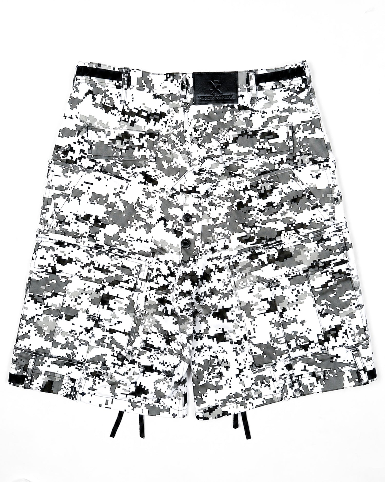 White Digital Rework Camo Cargo Shorts