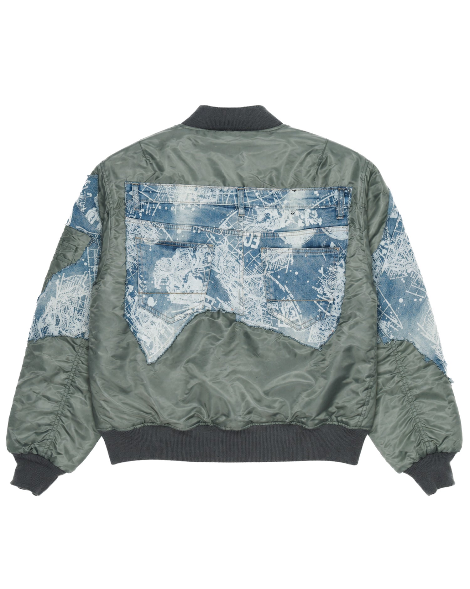 Map Denim Bomber Jacket
