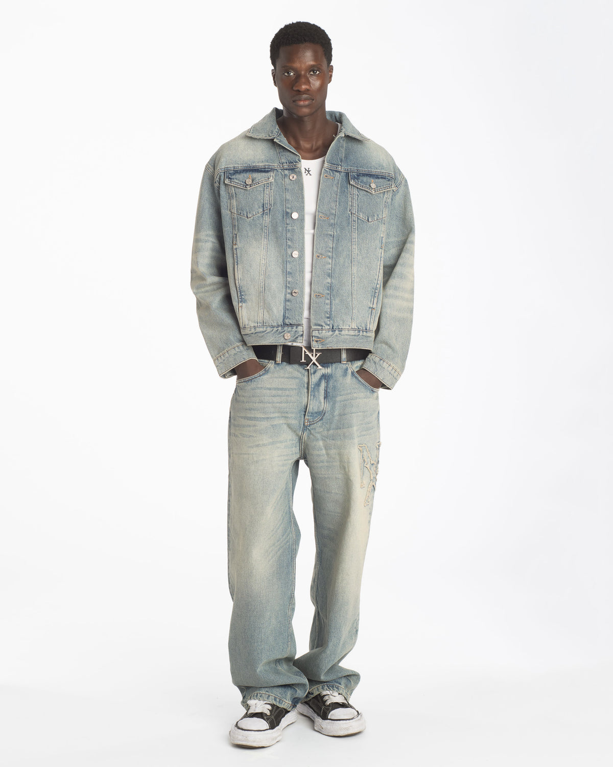 Logo Patch Denim Trucker Jacket