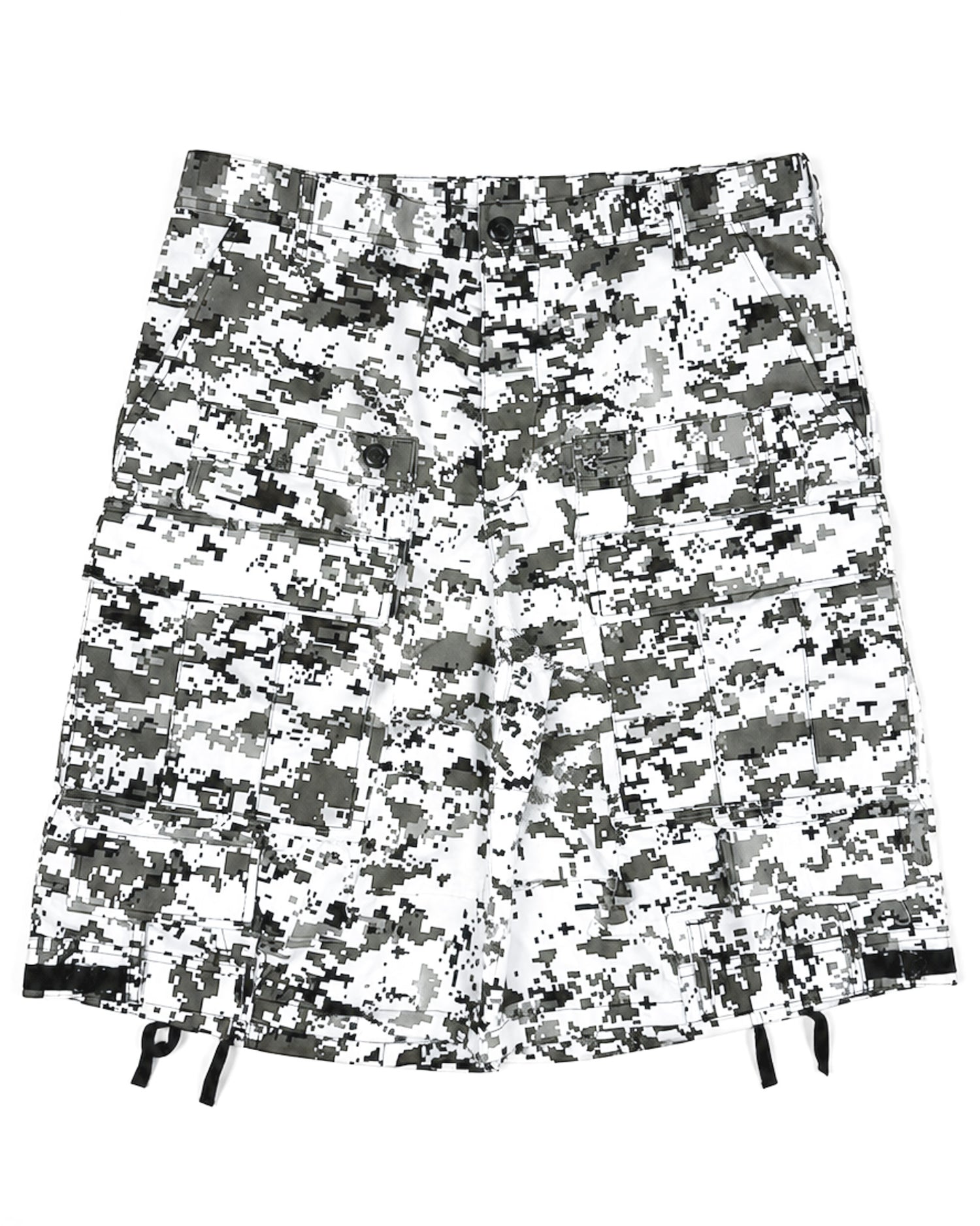 White Digital Rework Camo Cargo Shorts