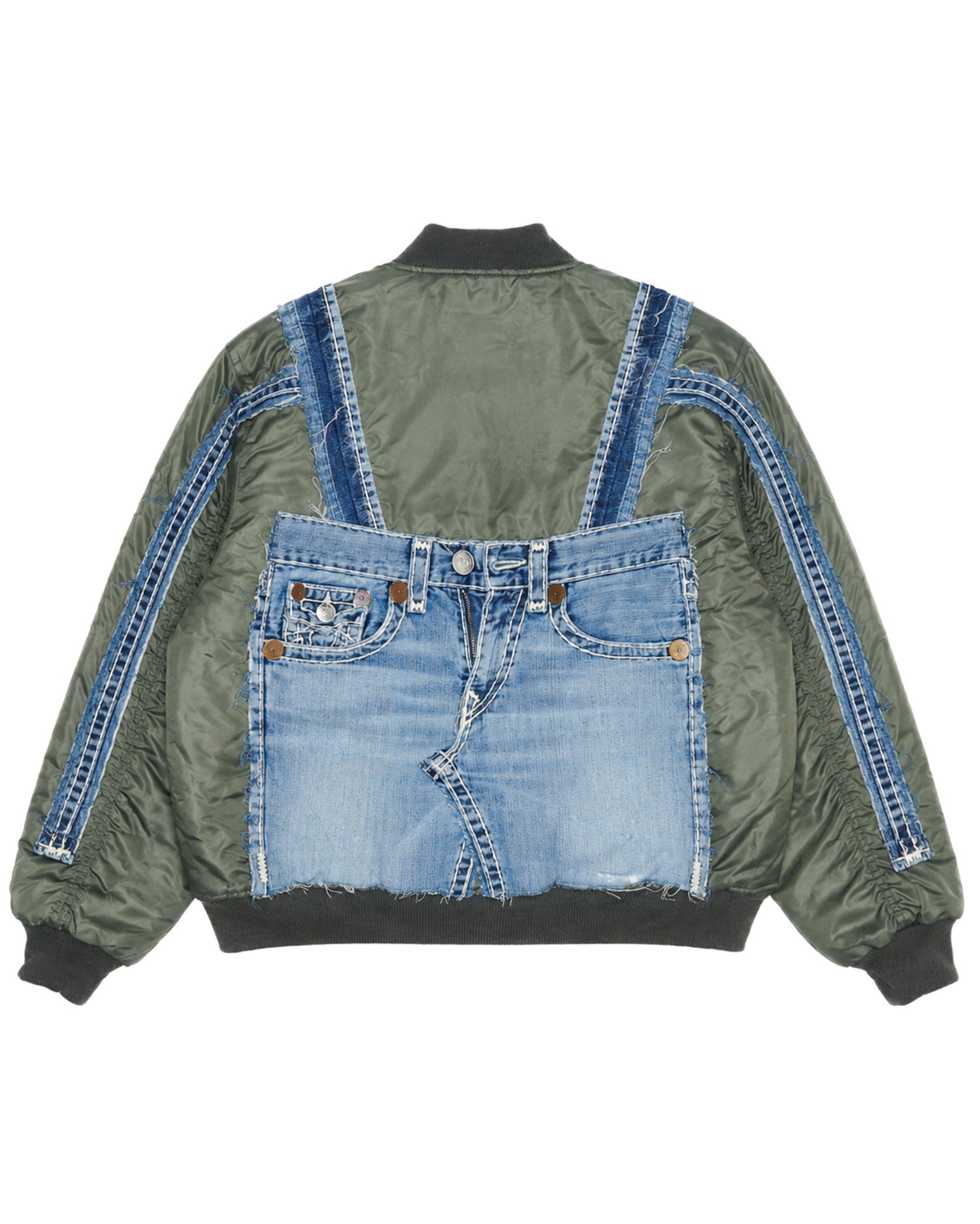 True Religion Denim Olive Bomber Jacket