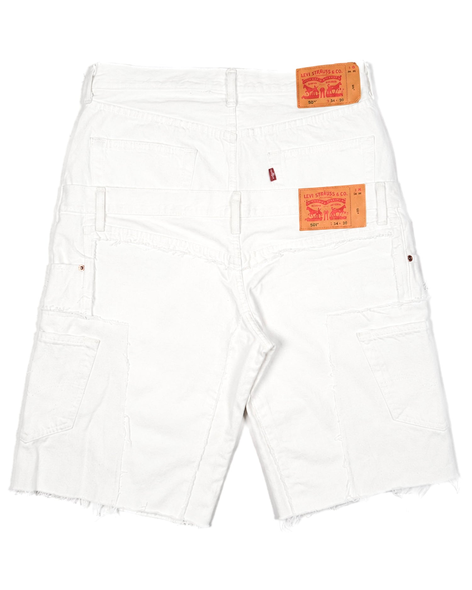 White Rework Denim Shorts
