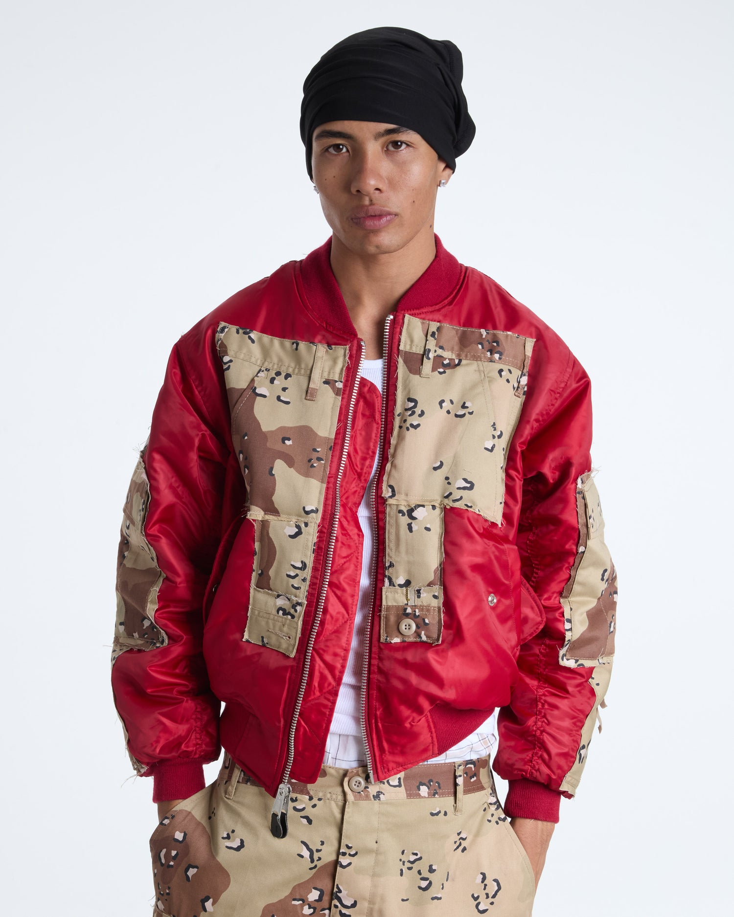 Desert Camo Cargo Bomber Jacket