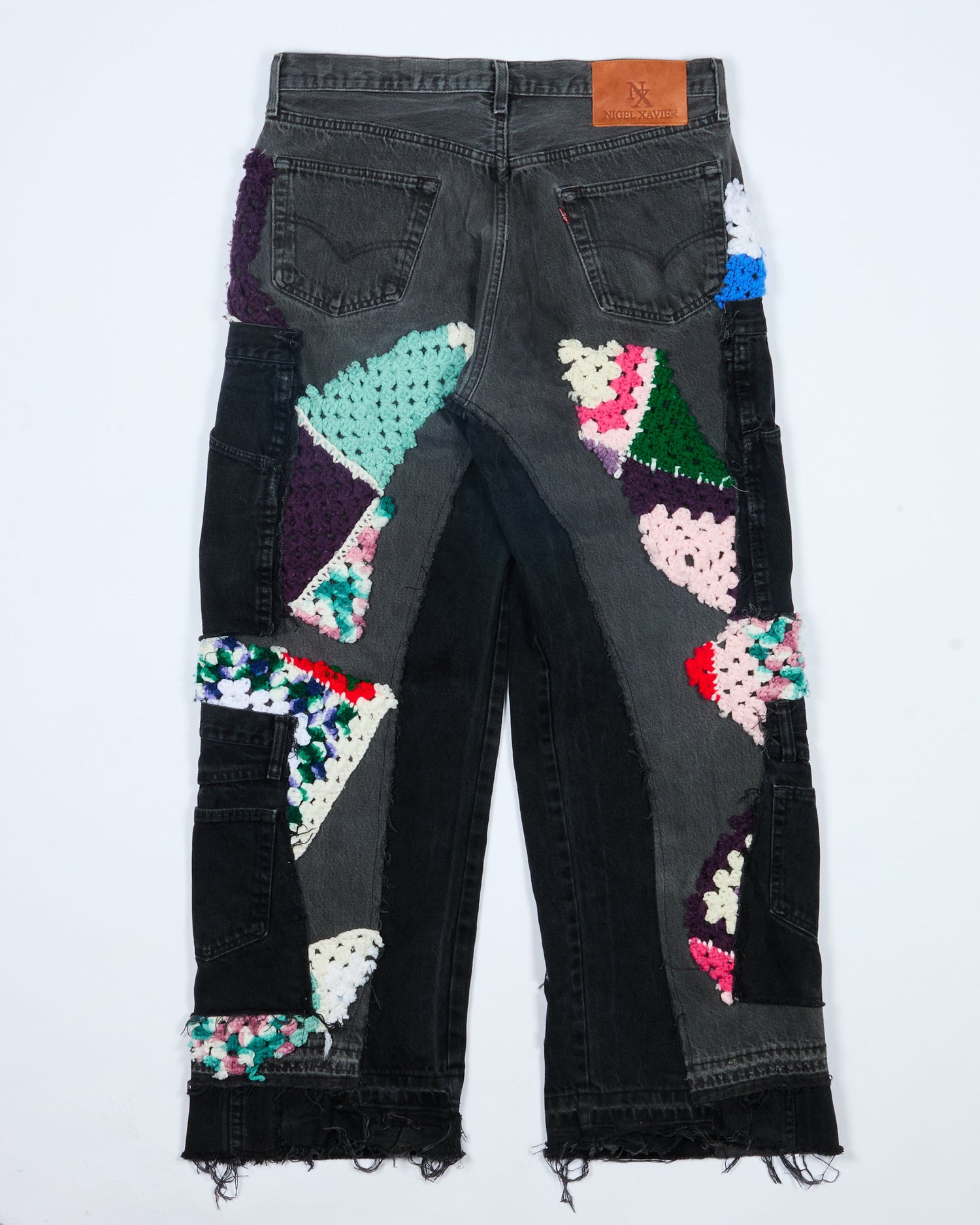 Multicolored Crochet x Patchwork Denim Jeans