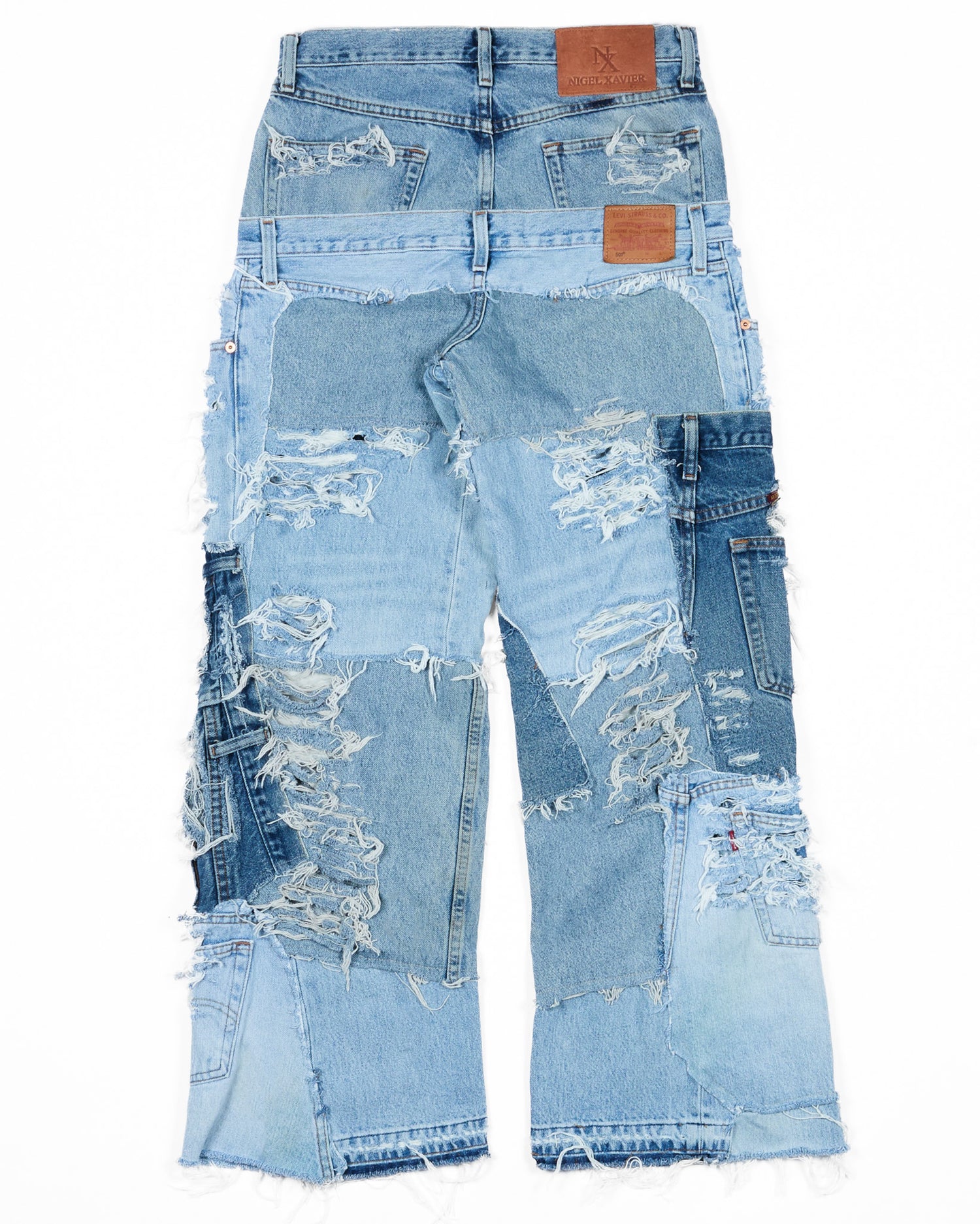 Distressed Patchwork Denim Jeans (Light Version)