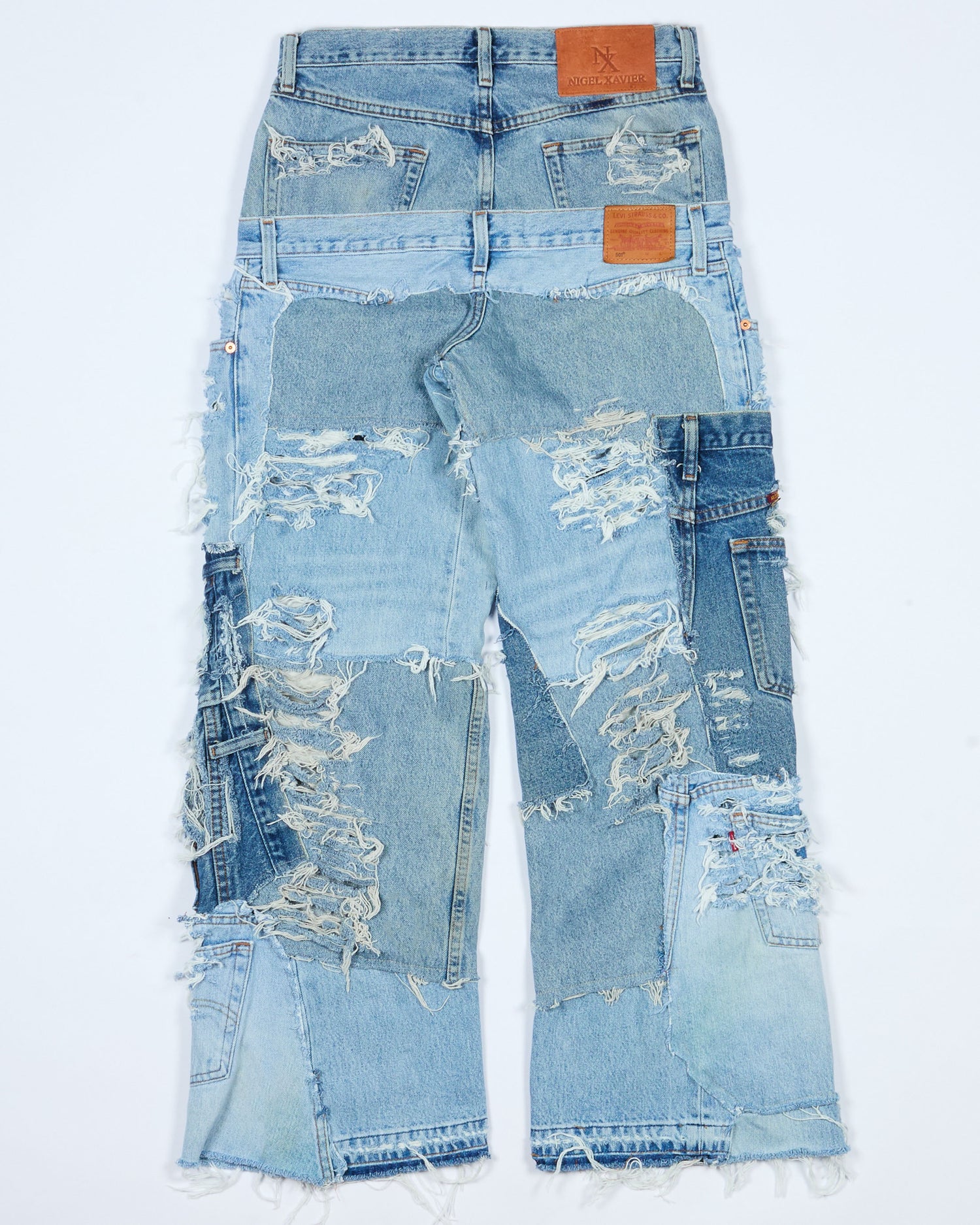 Distressed Patchwork Denim Jeans (Light Version)