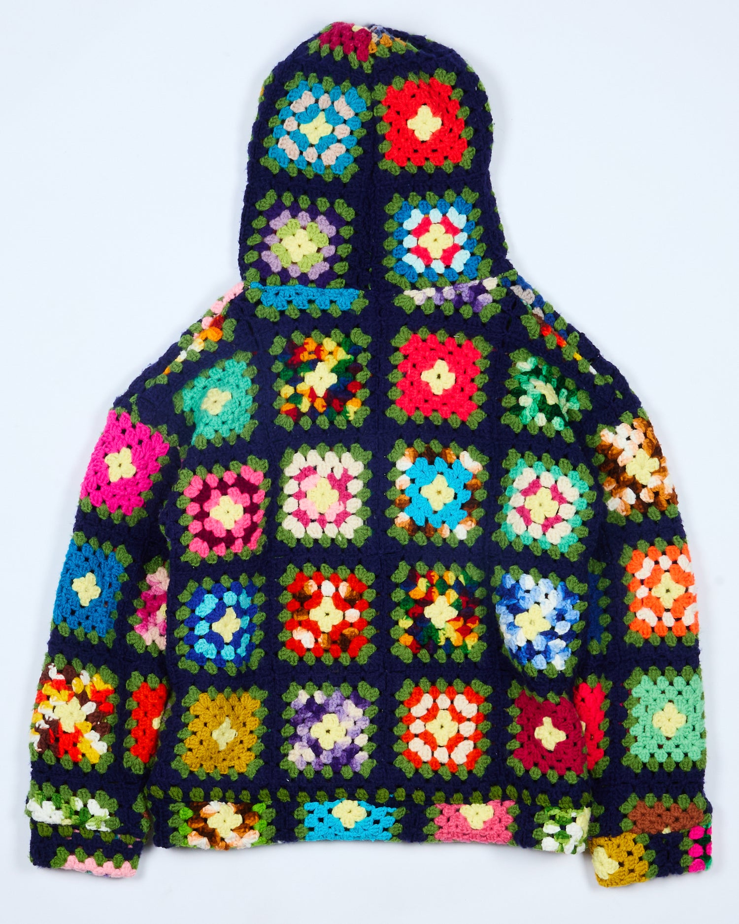 Multicolor Crochet Zip Hoodie