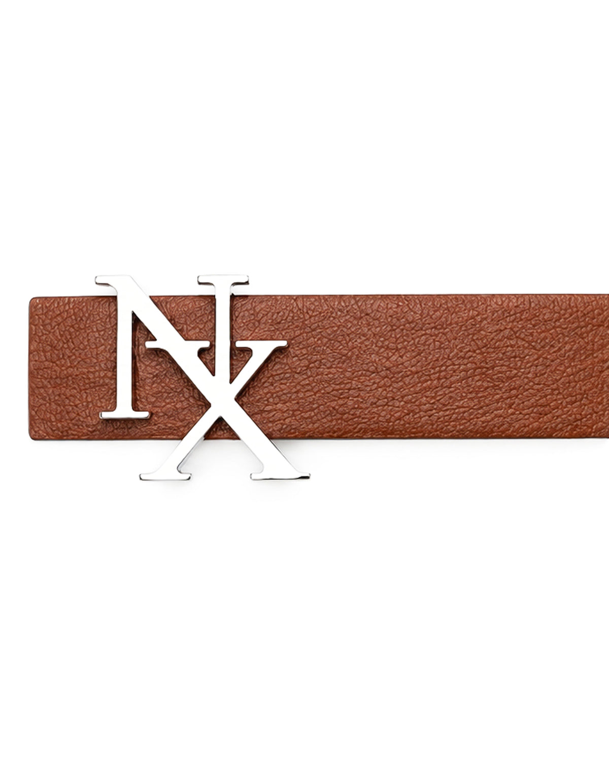 NX Logo Dark Brown Leather Belt