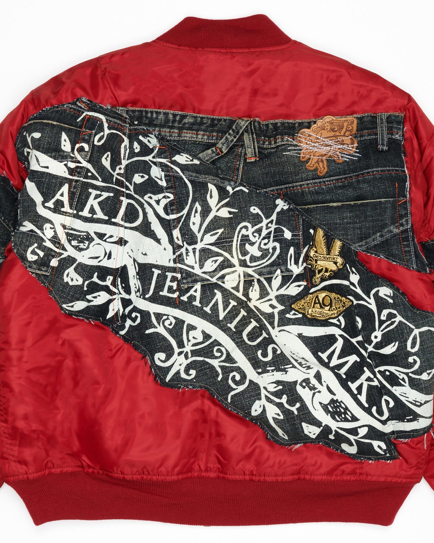 Akademiks Dark Wash Denim Bomber Jacket