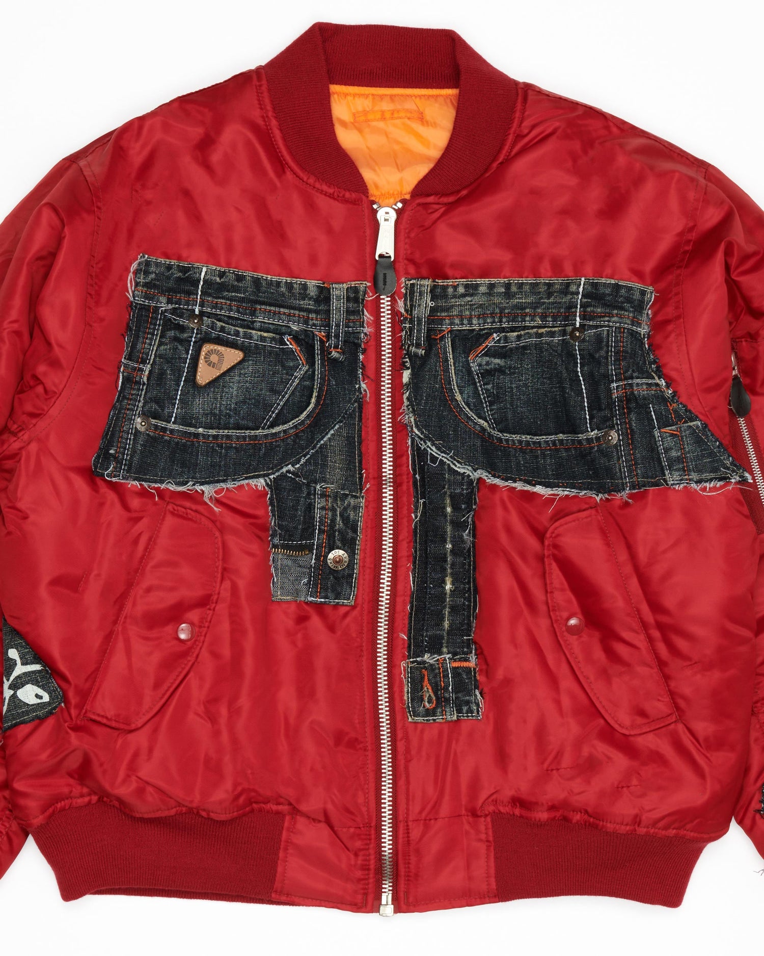 Akademiks Dark Wash Denim Bomber Jacket