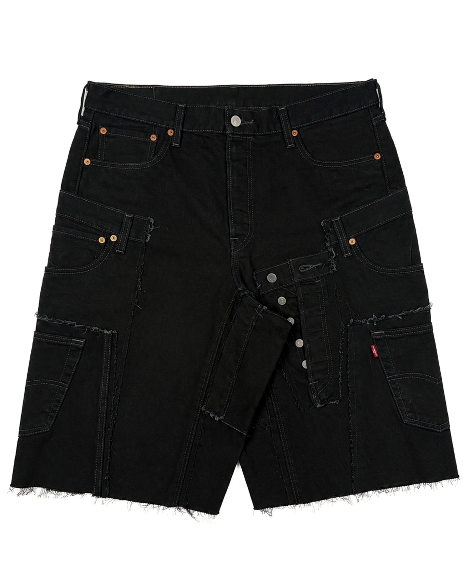 Black Rework Denim Shorts