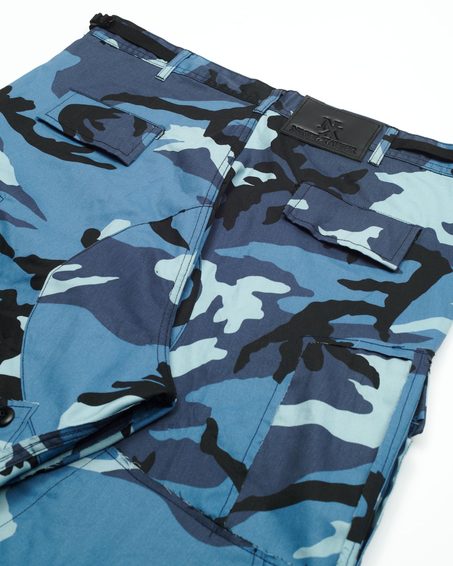 Sky Blue Rework Camo Cargo Pants