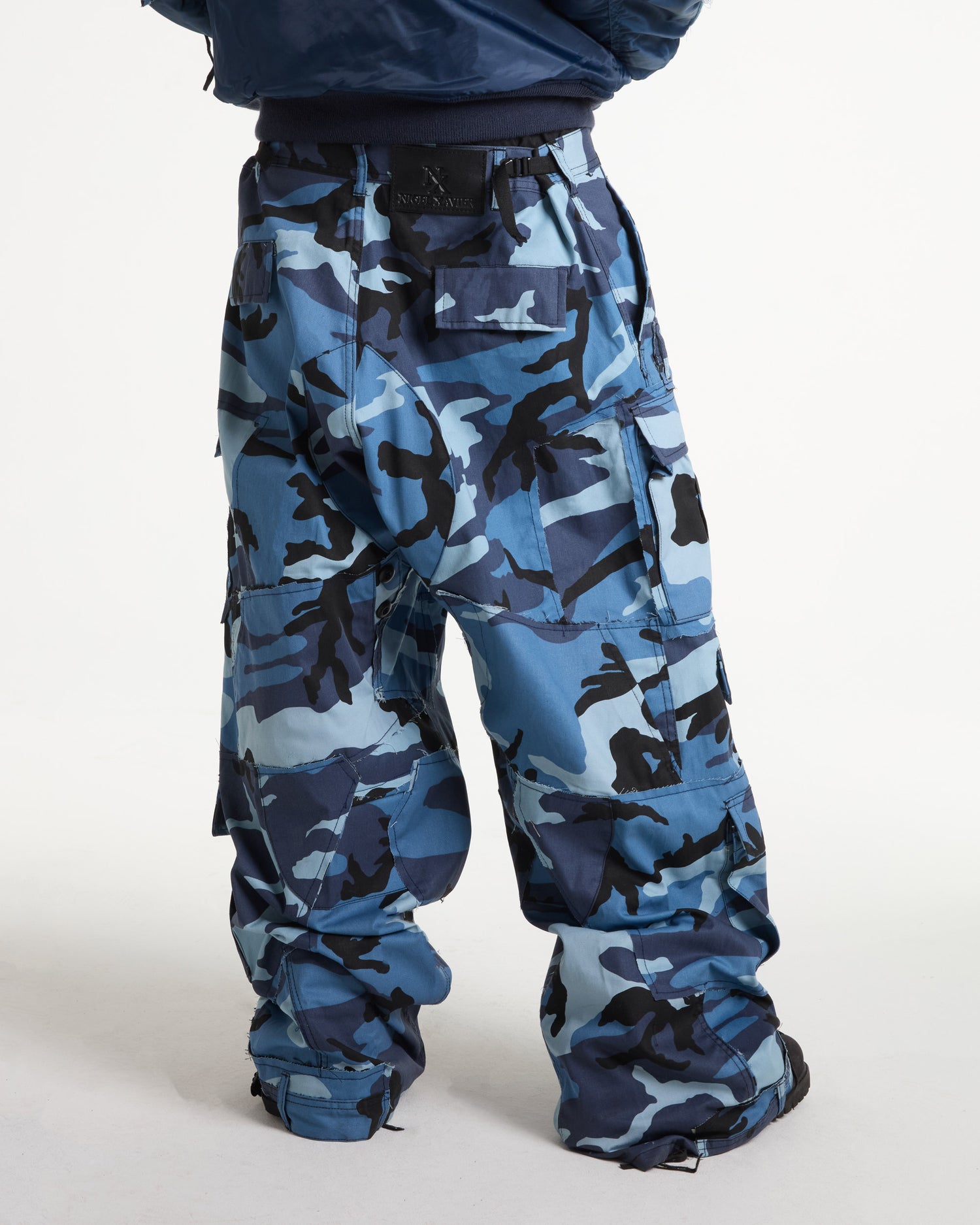 Sky Blue Rework Camo Cargo Pants