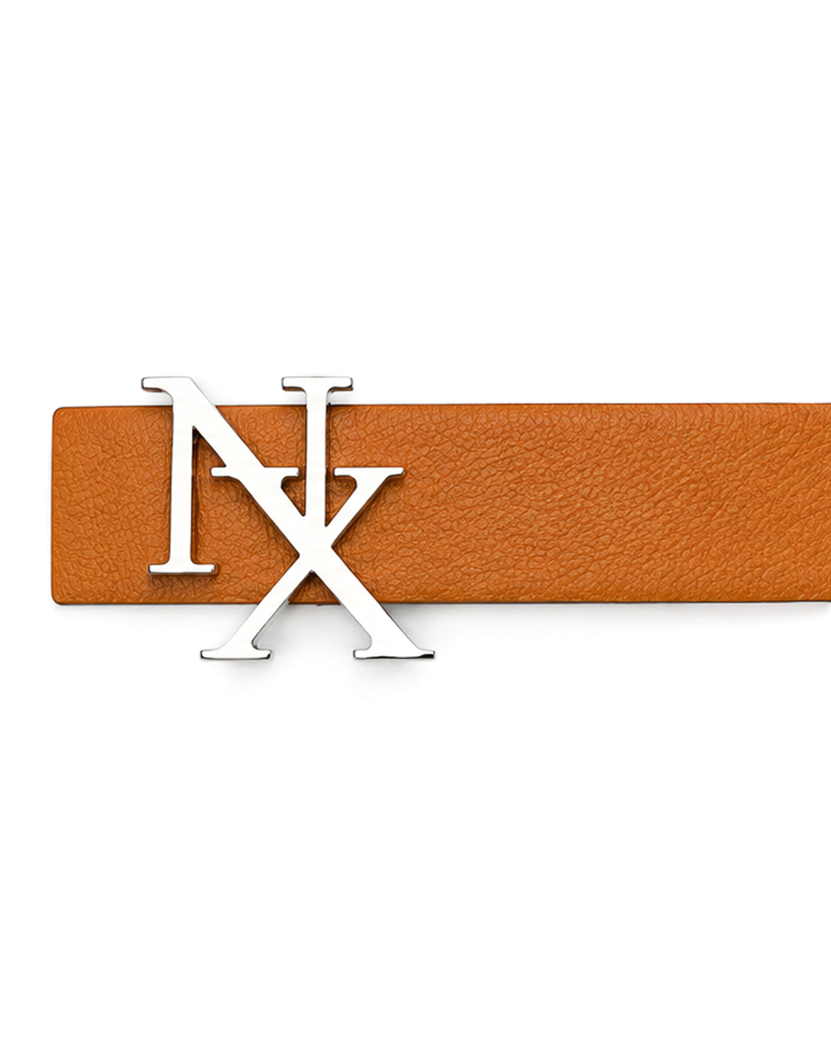 NX Logo Light Brown Leather Belt
