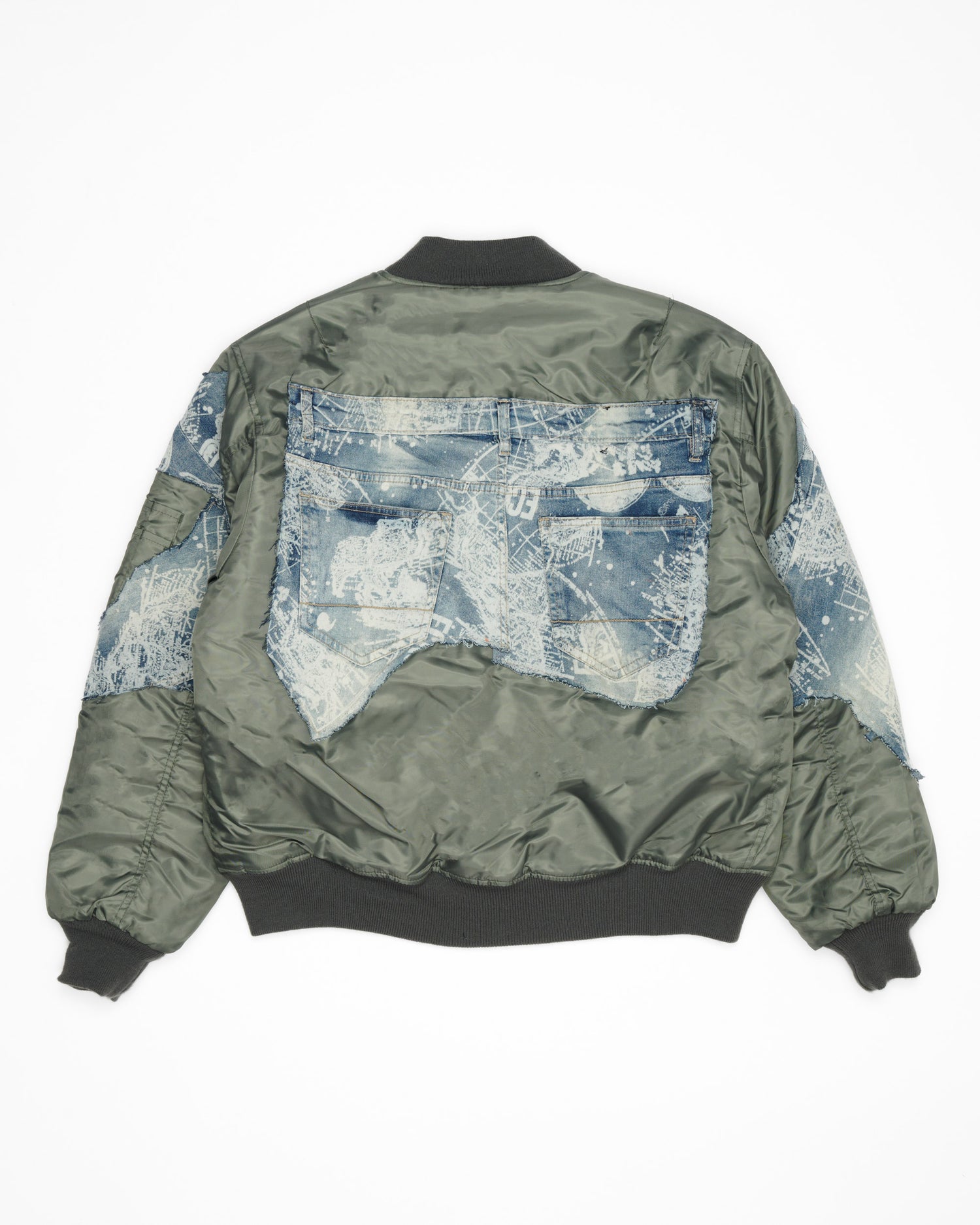 Map Denim Bomber Jacket