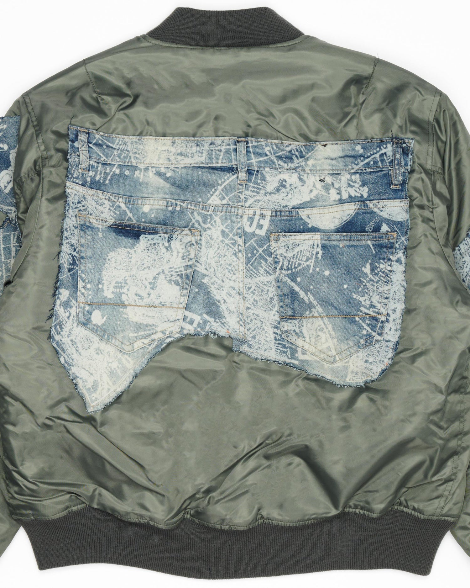 Map Denim Bomber Jacket