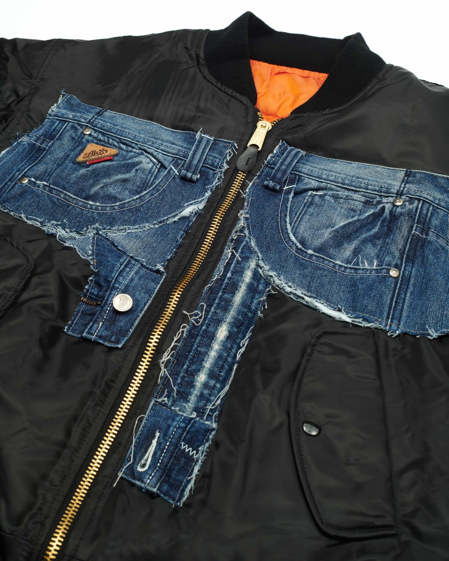 Akademiks Medium Wash Denim Bomber Jacket