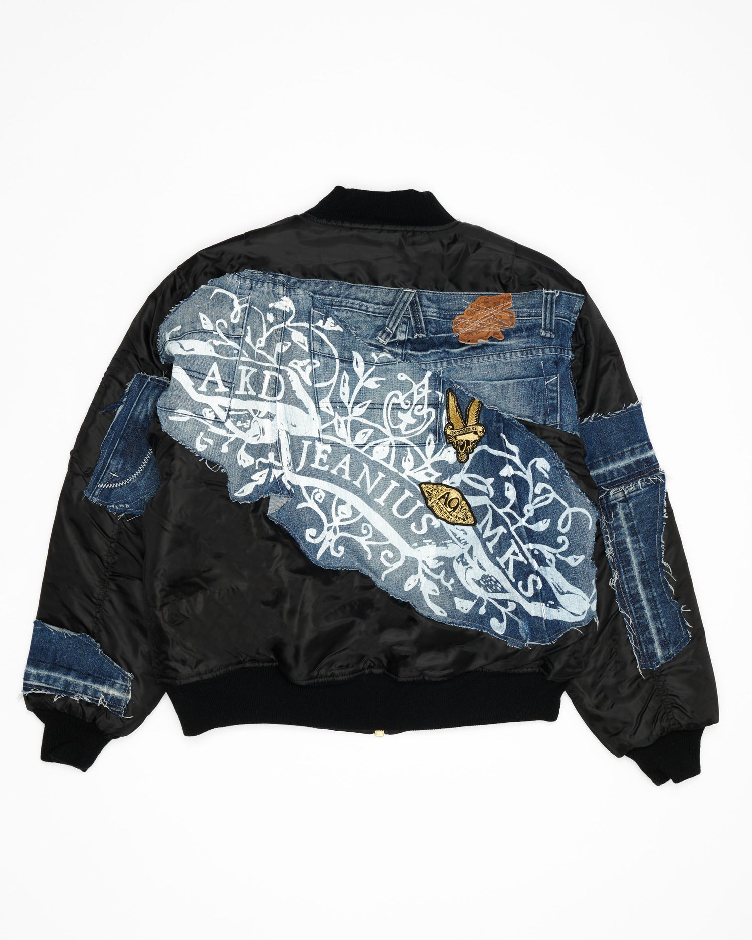 Akademiks Medium Wash Denim Bomber Jacket