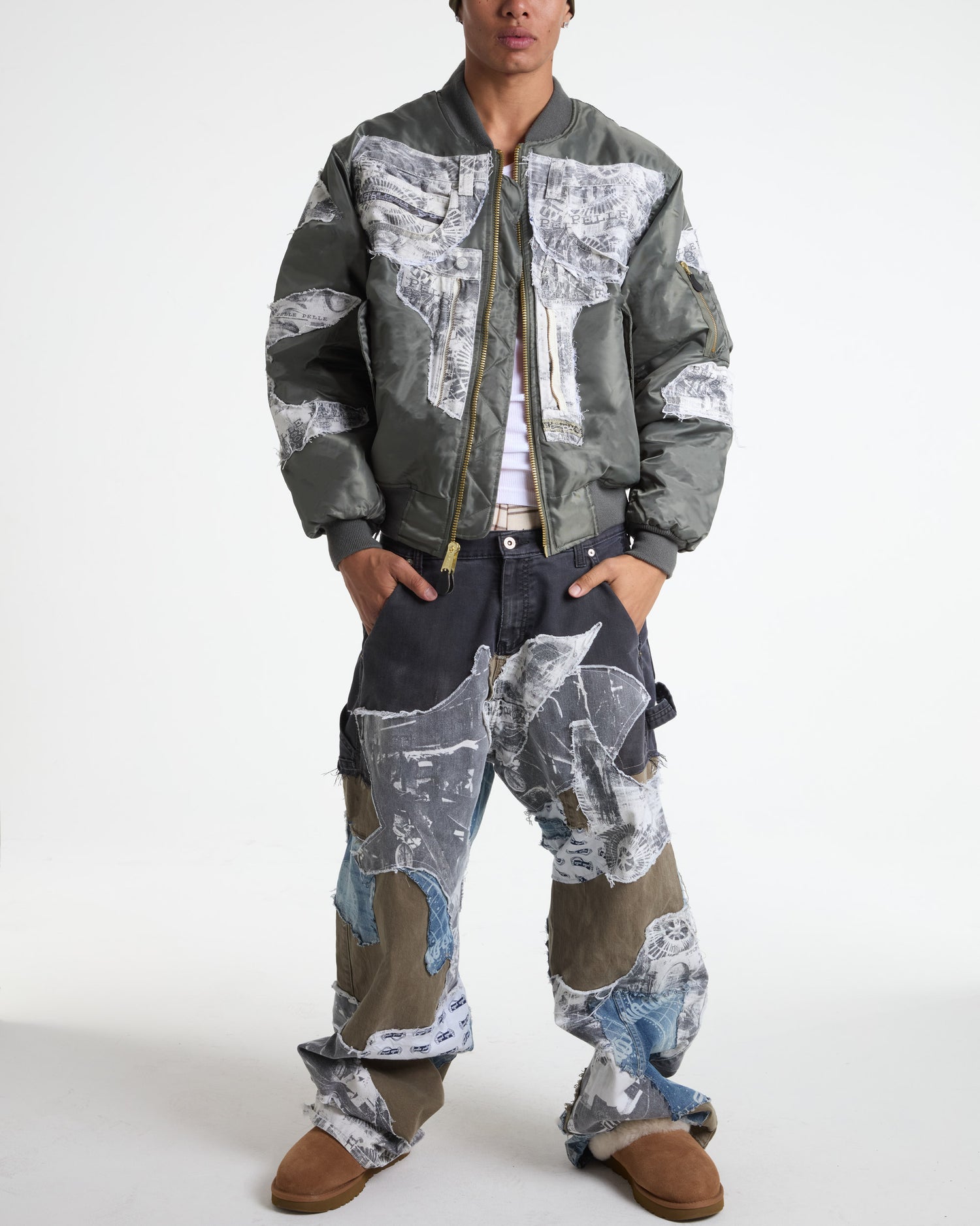 Pelle Pelle Denim Bomber Jacket