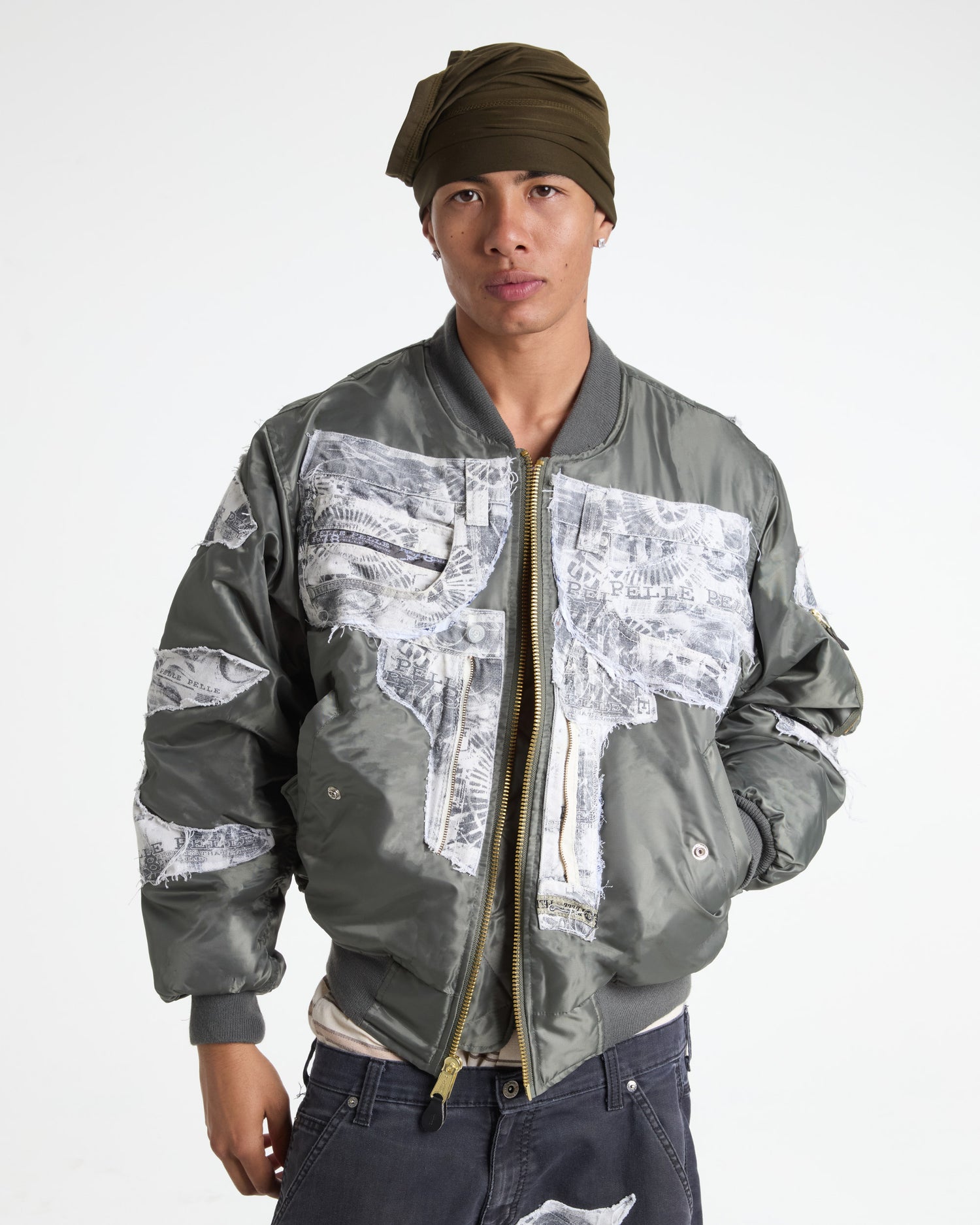 Pelle Pelle Denim Bomber Jacket