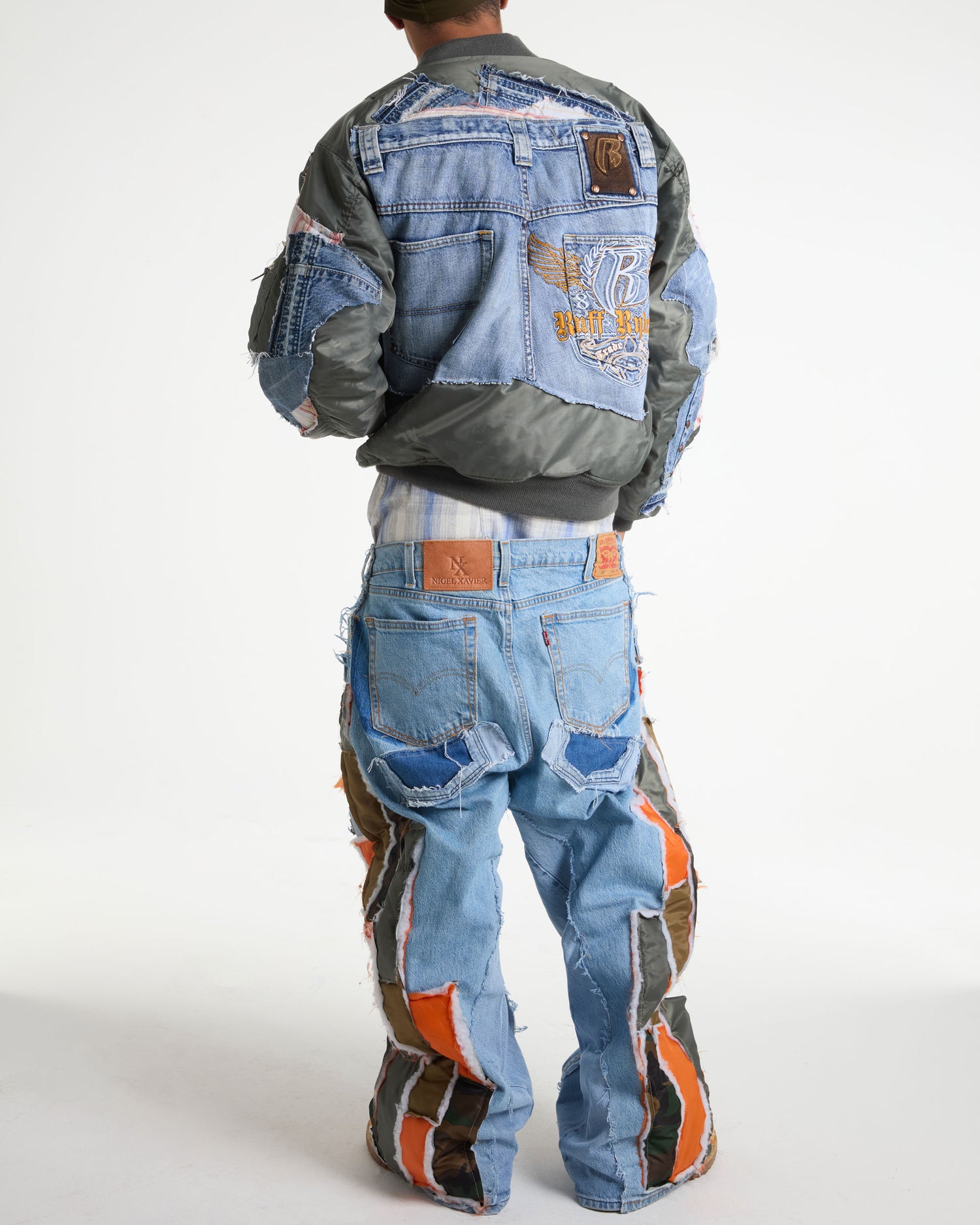 Ruff Ryder Light Wash Denim Bomber Jacket