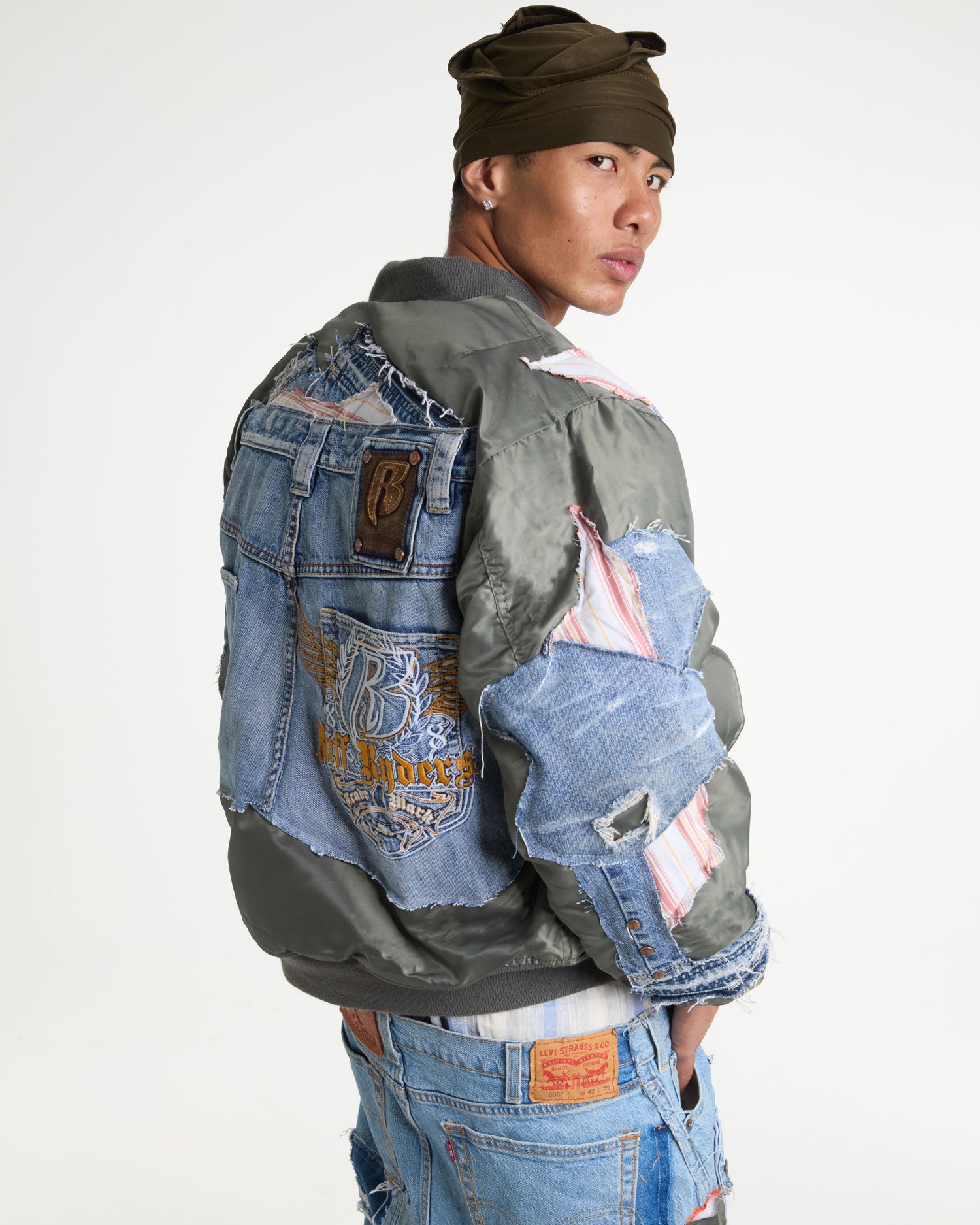Ruff Ryder Light Wash Denim Bomber Jacket