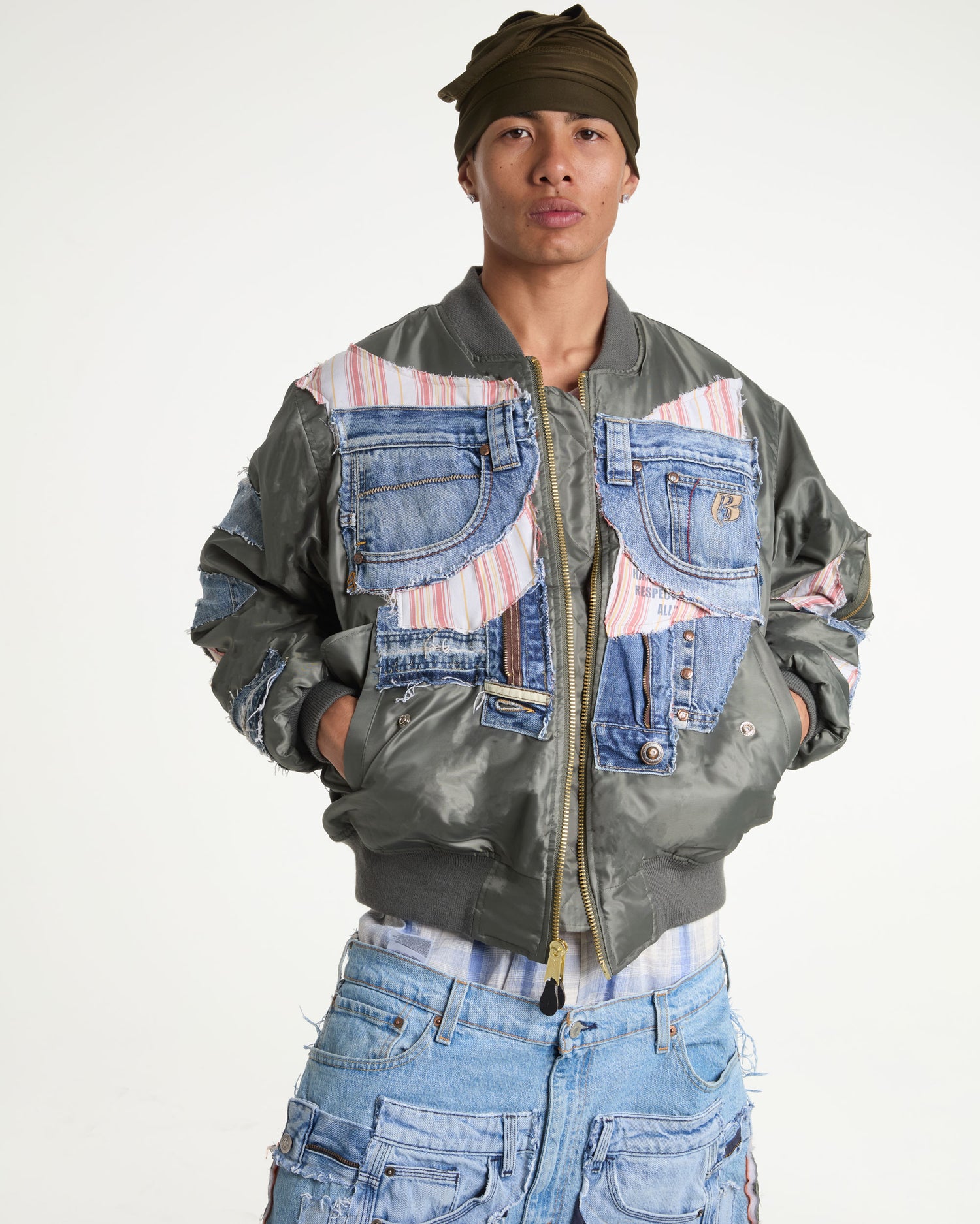 Ruff Ryder Light Wash Denim Bomber Jacket