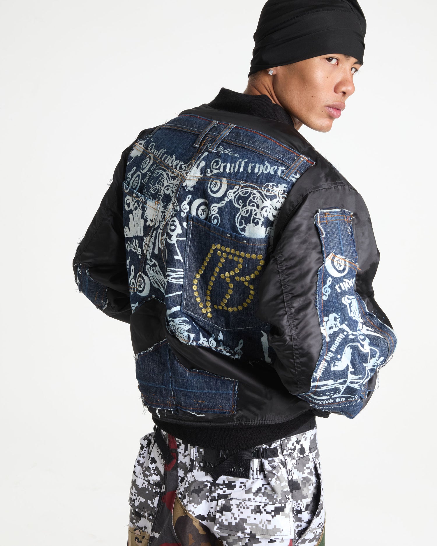 Ruff Ryder Dark Wash Denim Bomber Jacket