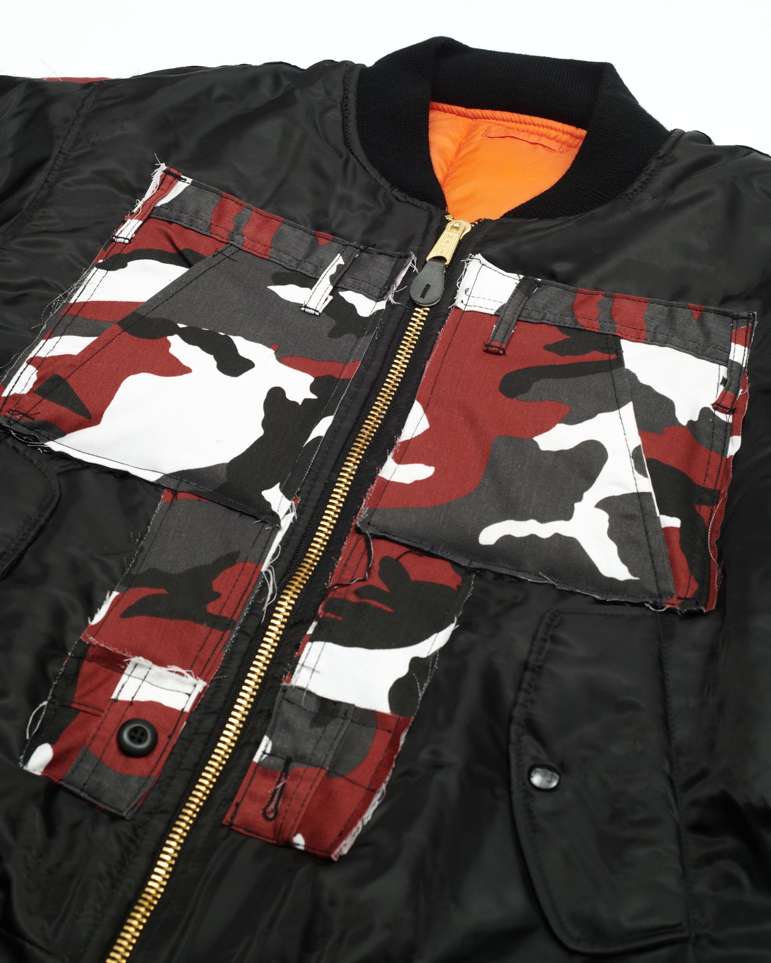 Red Camo Cargo Bomber Jacket