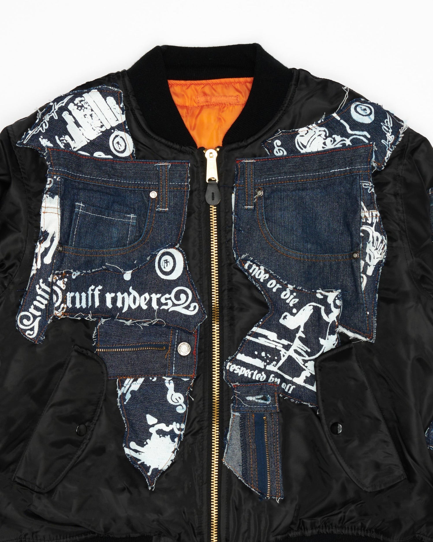 Ruff Ryder Dark Wash Denim Bomber Jacket