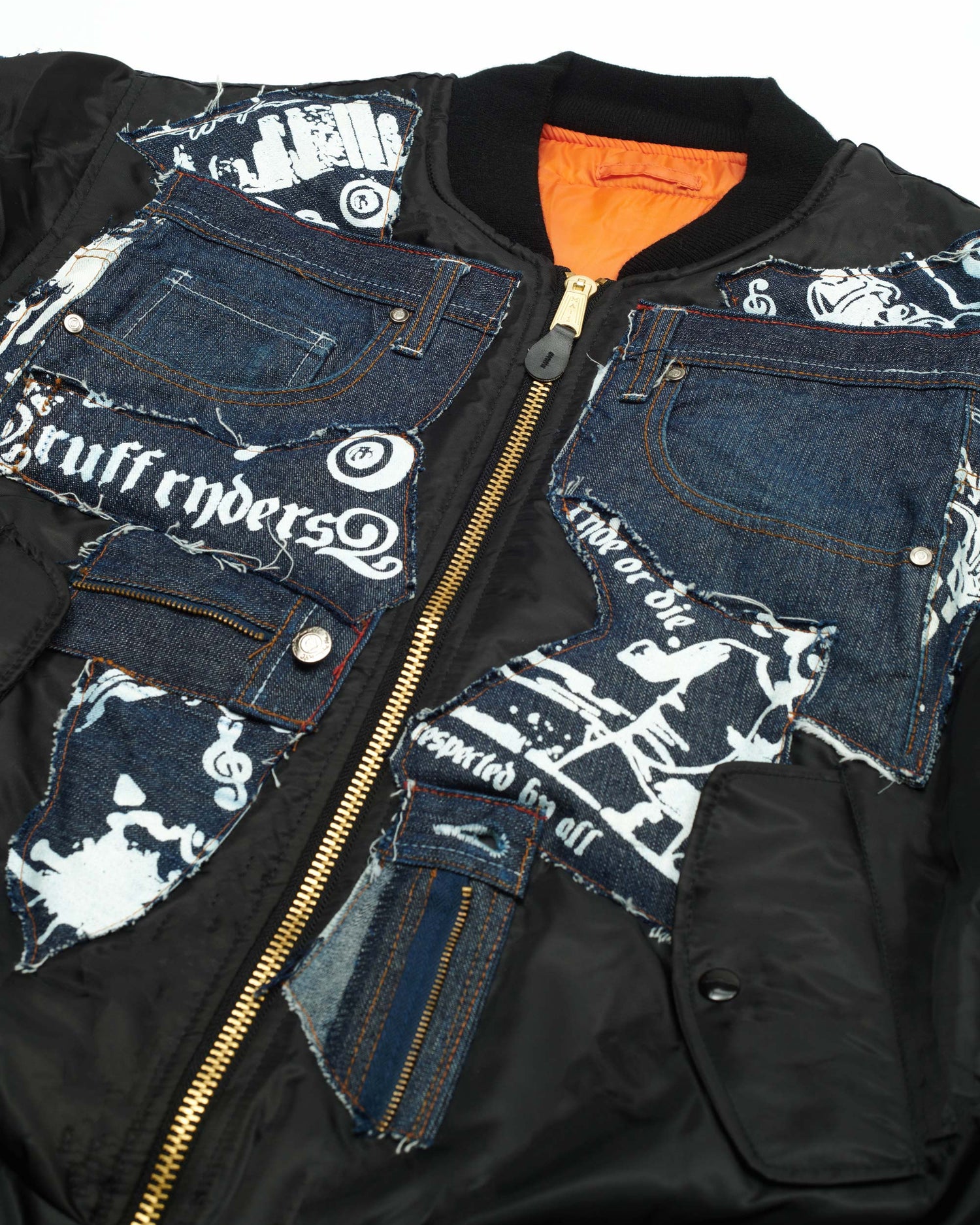 Ruff Ryder Dark Wash Denim Bomber Jacket