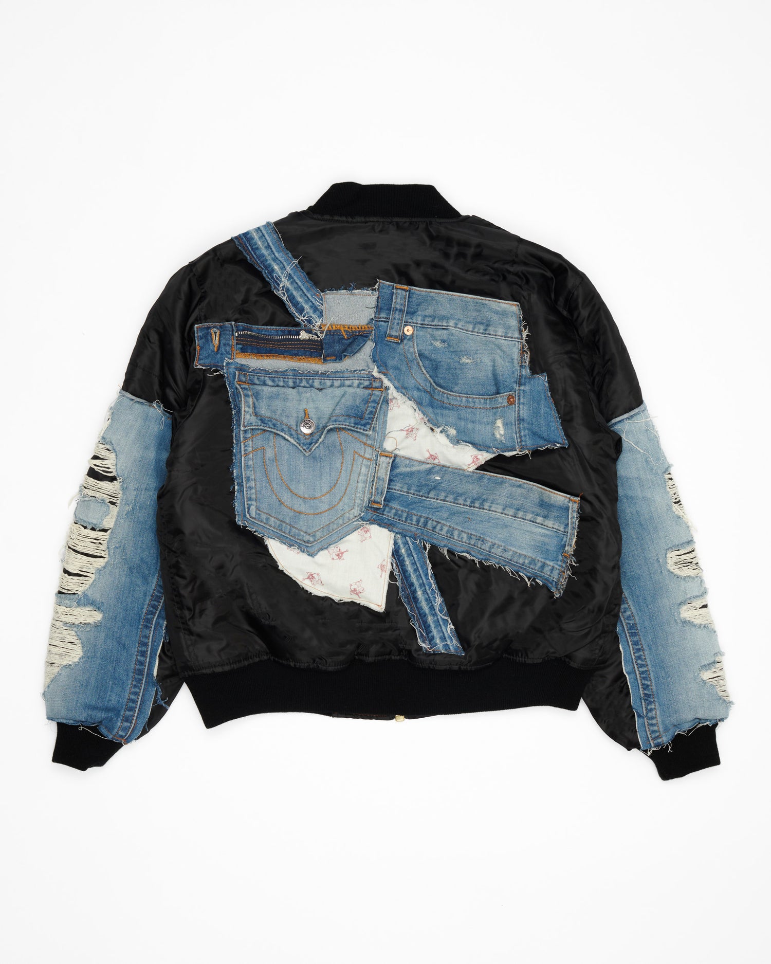 True Religion Denim Black Bomber Jacket