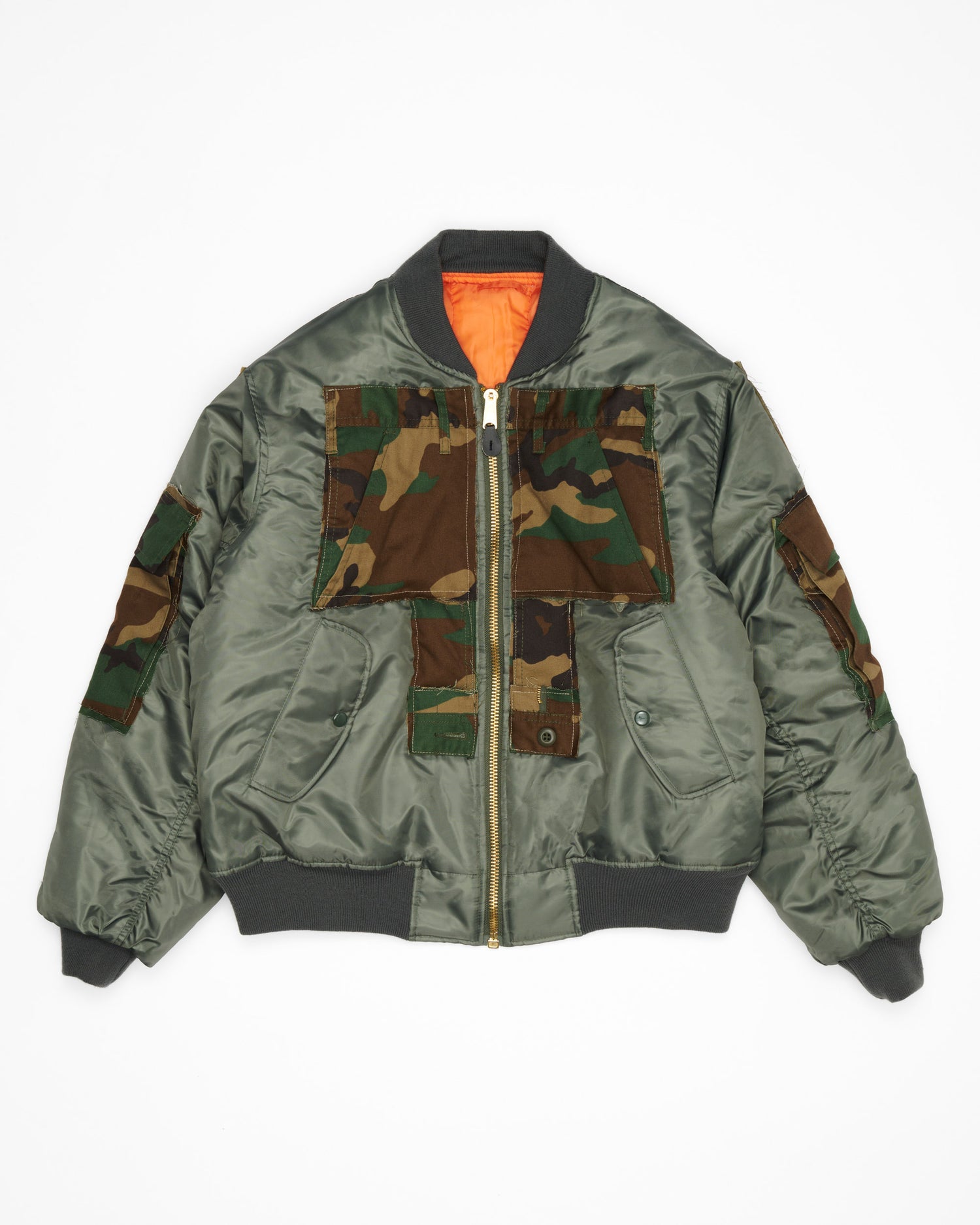 Woodland Camo Cargo Bomber Jacket