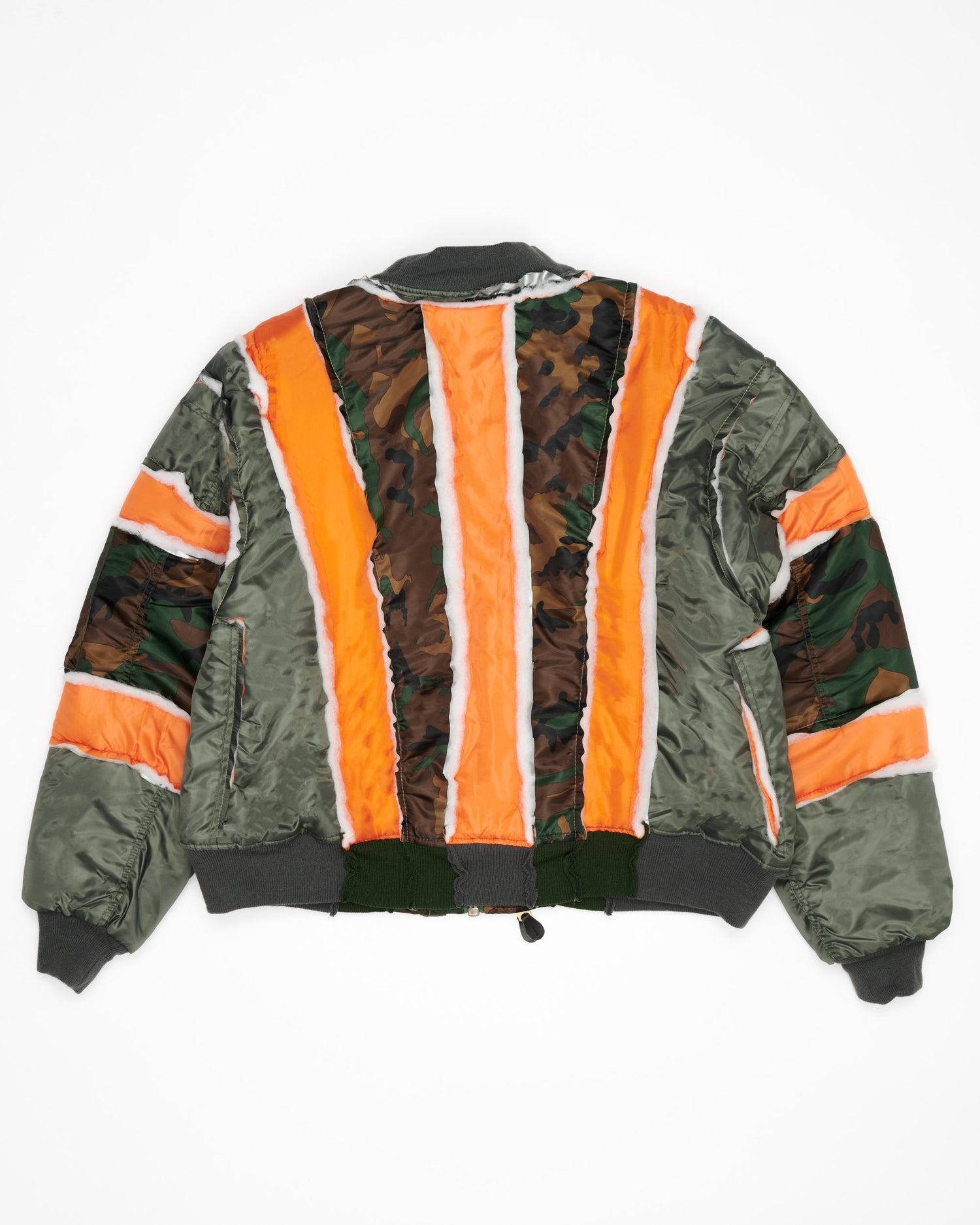 Woodland Camo/Olive Raw Panel Bomber Jacket