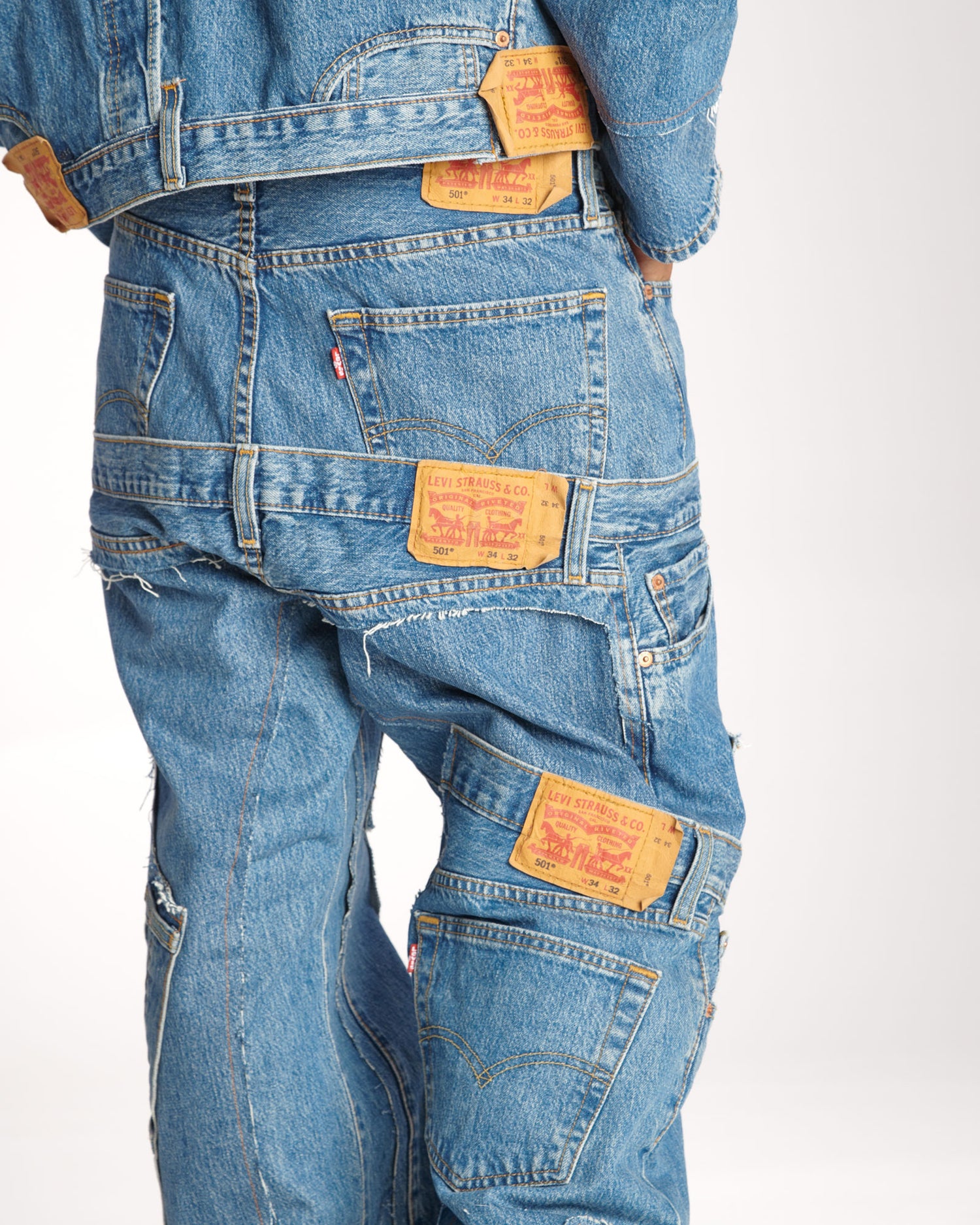 Medium Wash Rework Denim Jeans