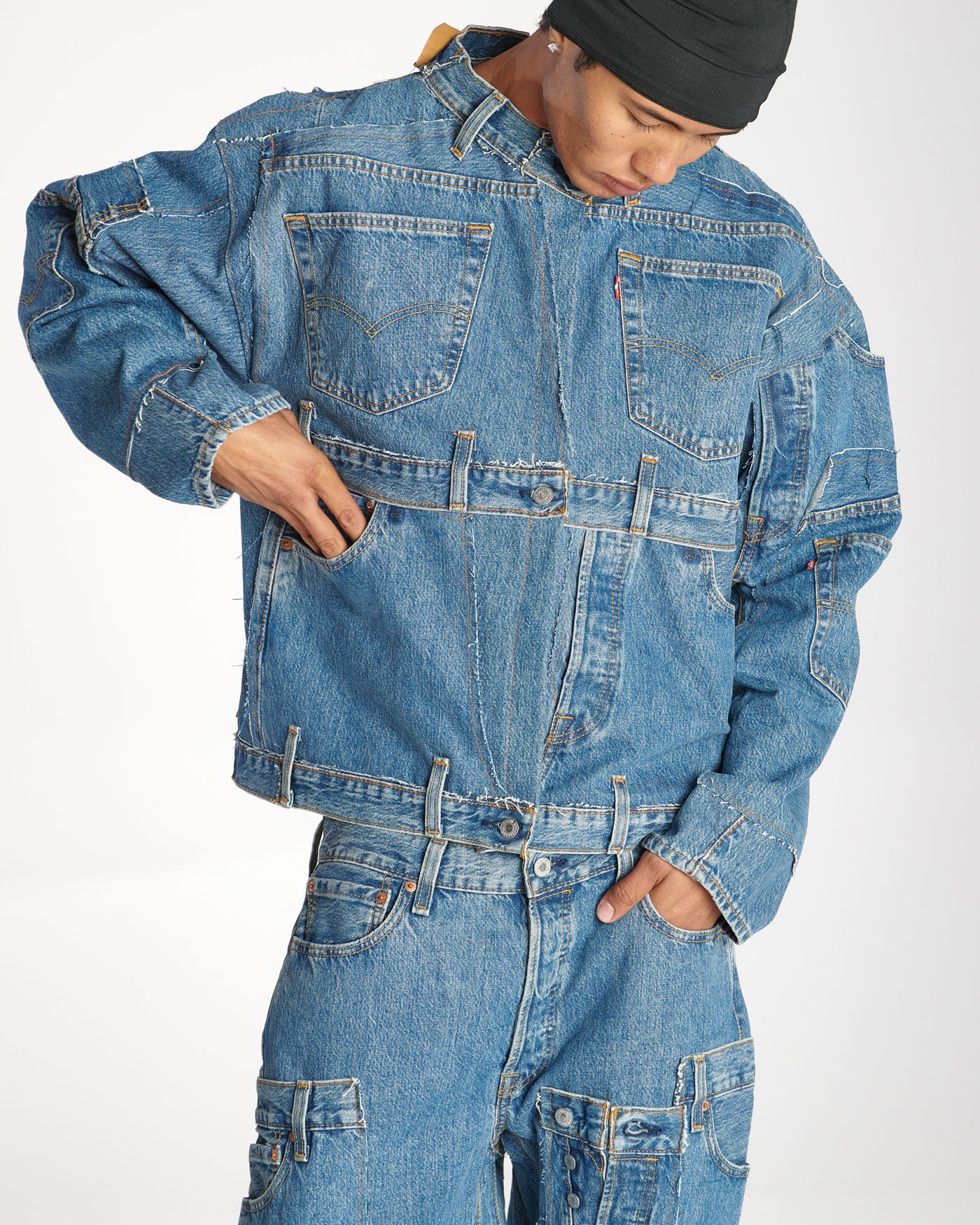Medium Wash Rework Denim Jacket