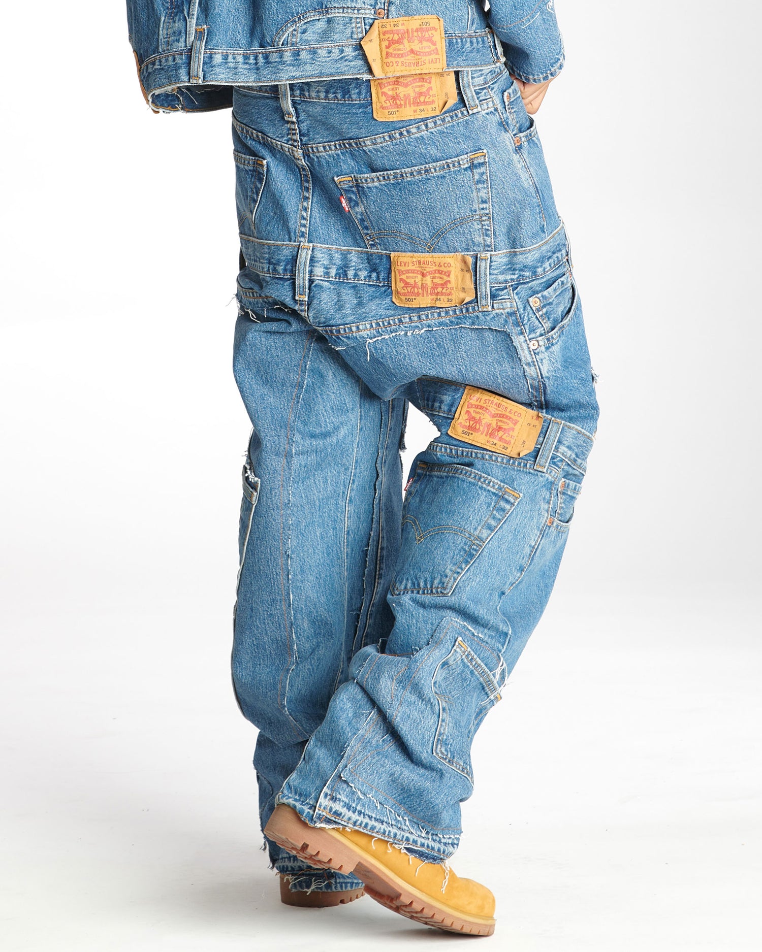 Medium Wash Rework Denim Jeans