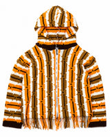 Orange Crochet Zip Poncho