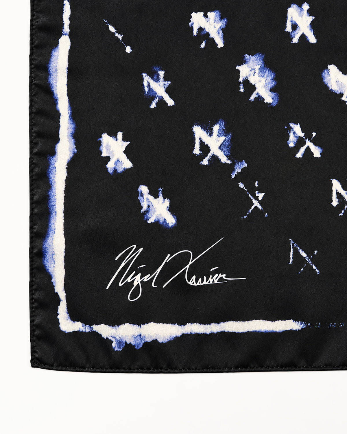 Navy Watercolor Monogram Scarf
