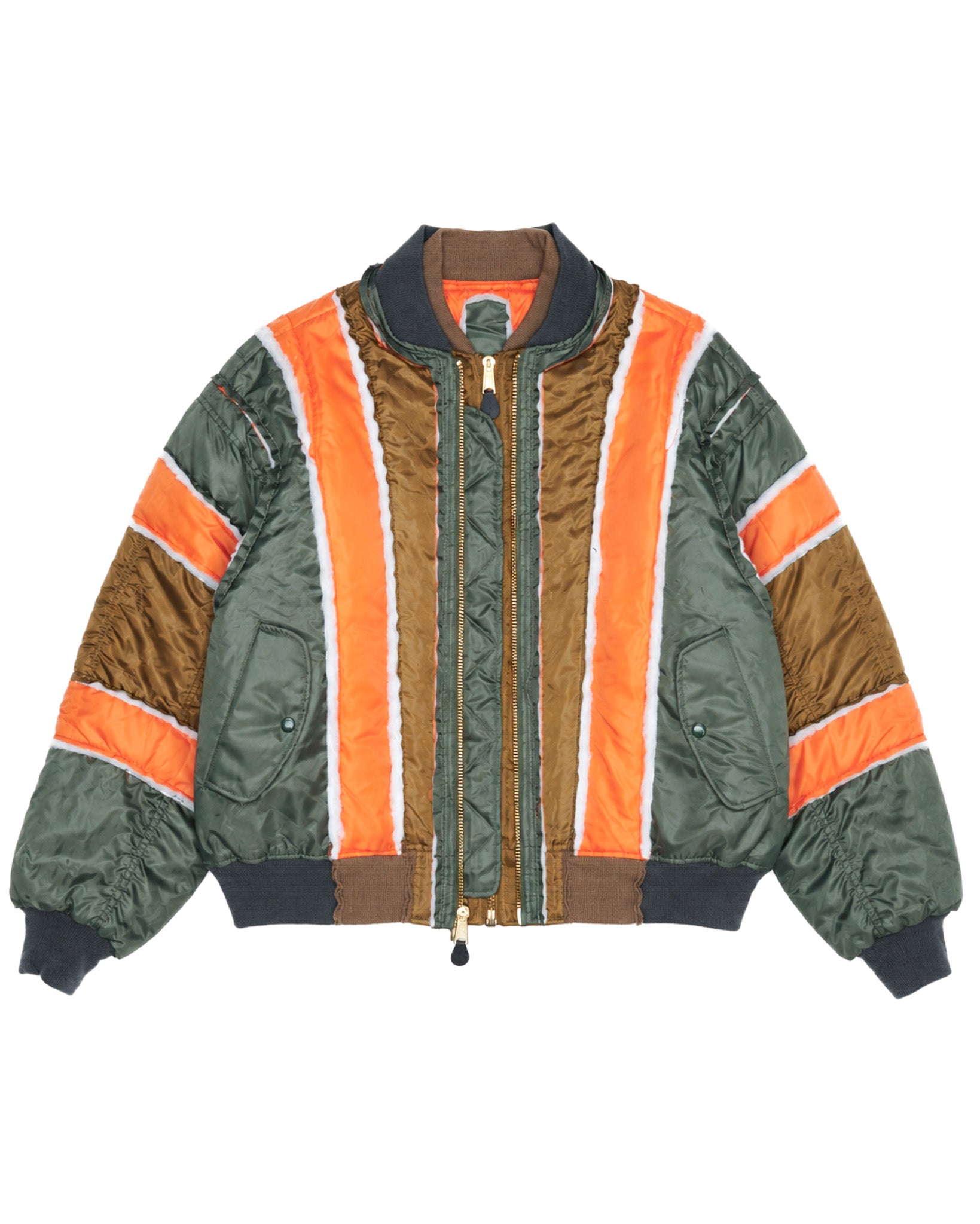 Olive/Gold Raw Panel Bomber Jacket – Nigel Xavier