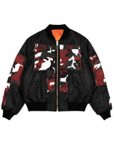 Red Camo Cargo Bomber Jacket