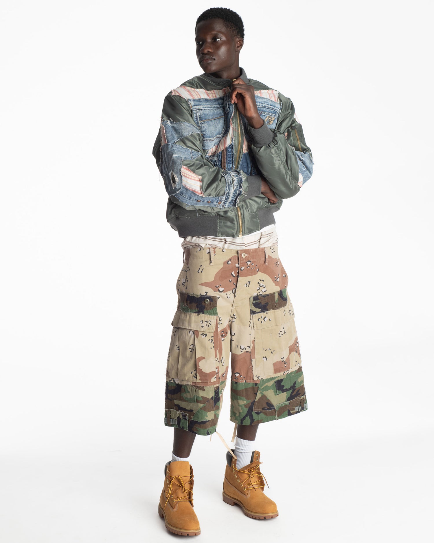 Vintage Woodland/Desert Rework Camo Cargo Shorts