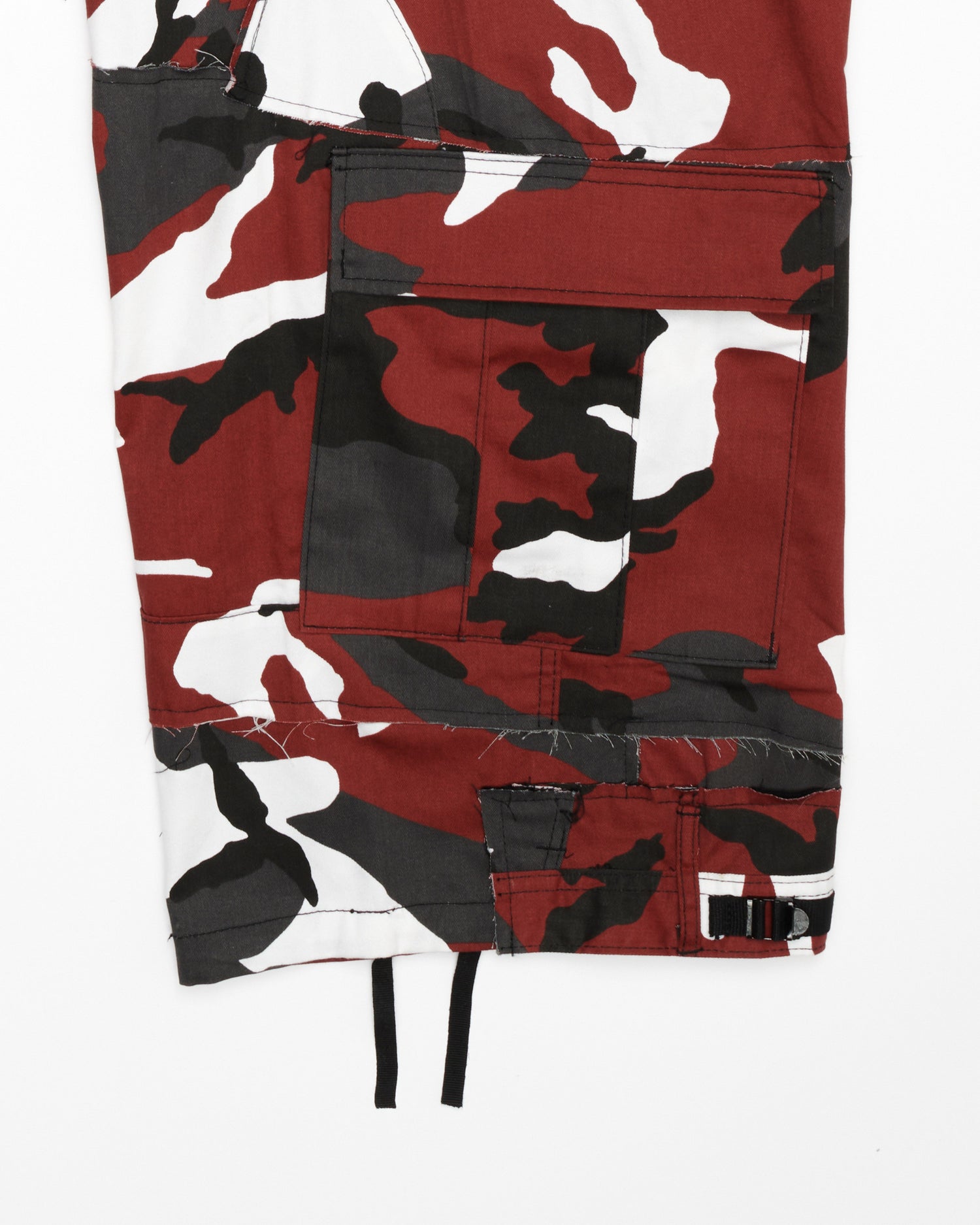 Red Rework Camo Cargo Pants