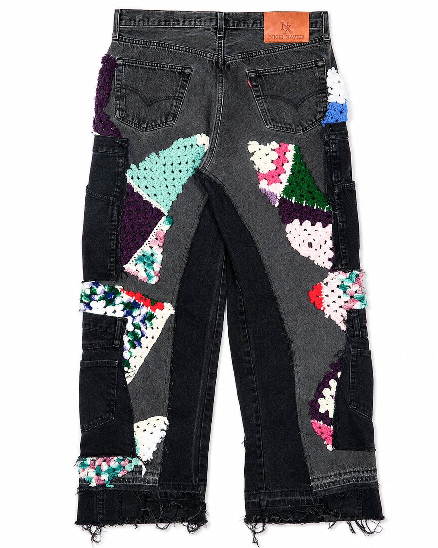 Multicolored Crochet x Patchwork Denim Jeans