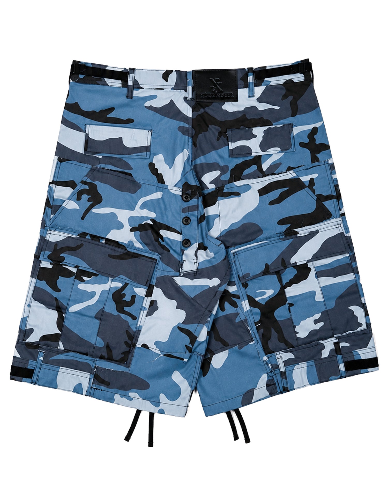Sky Blue Rework Camo Cargo Shorts